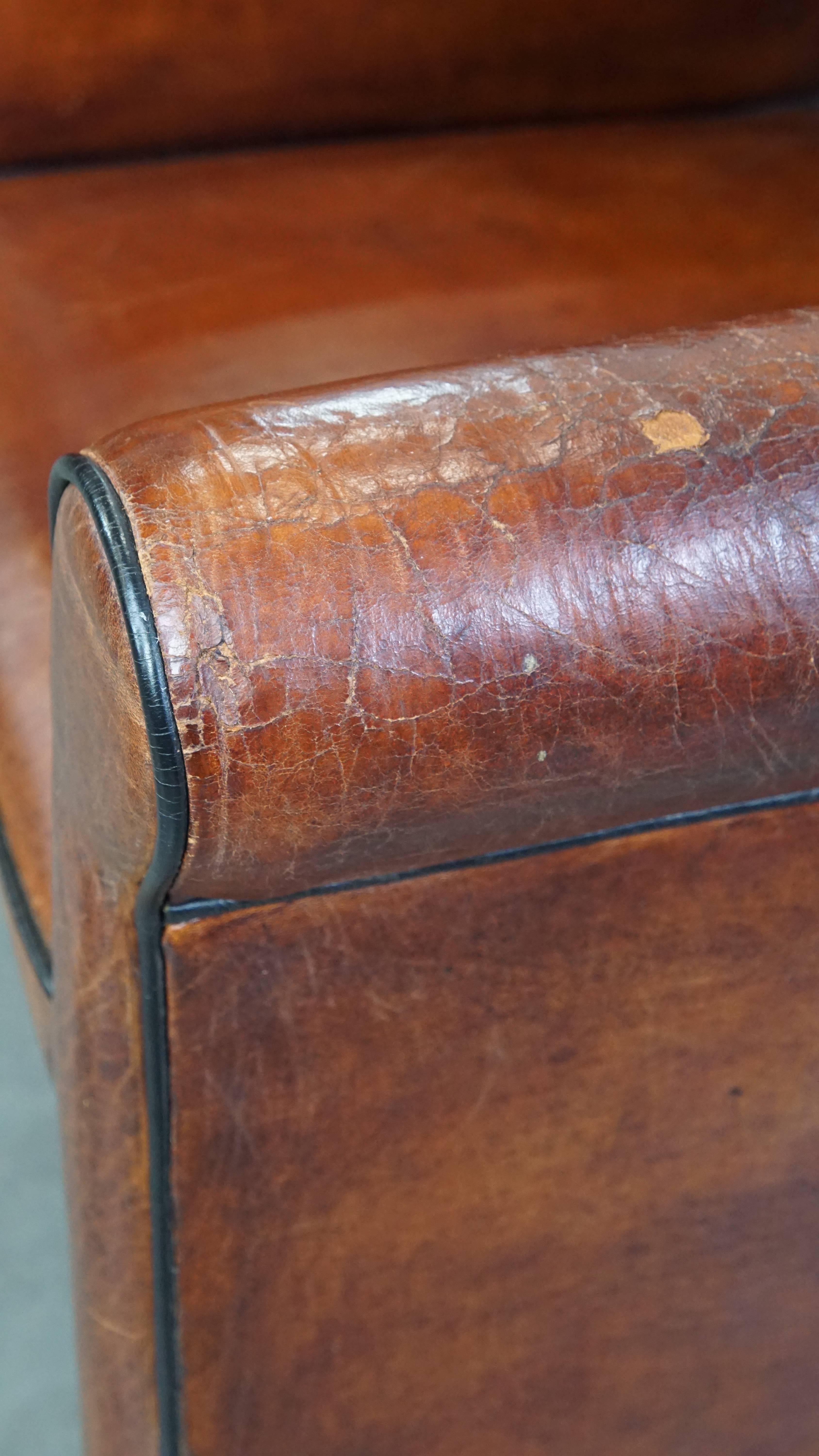 Vintage set of 6 sheepskin leather dining chairs on Wheels im Angebot 5
