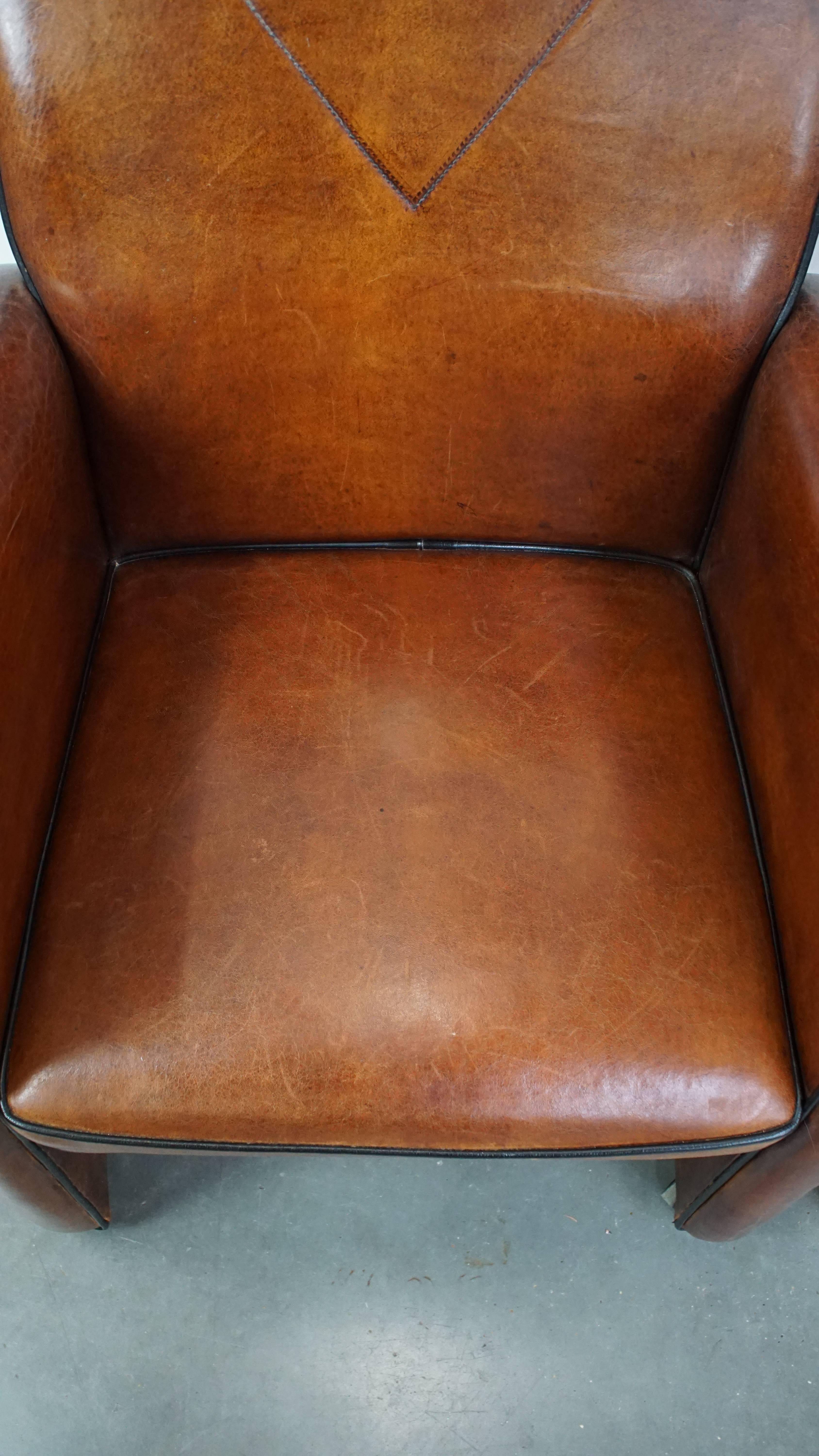 Vintage set of 6 sheepskin leather dining chairs on Wheels im Angebot 8