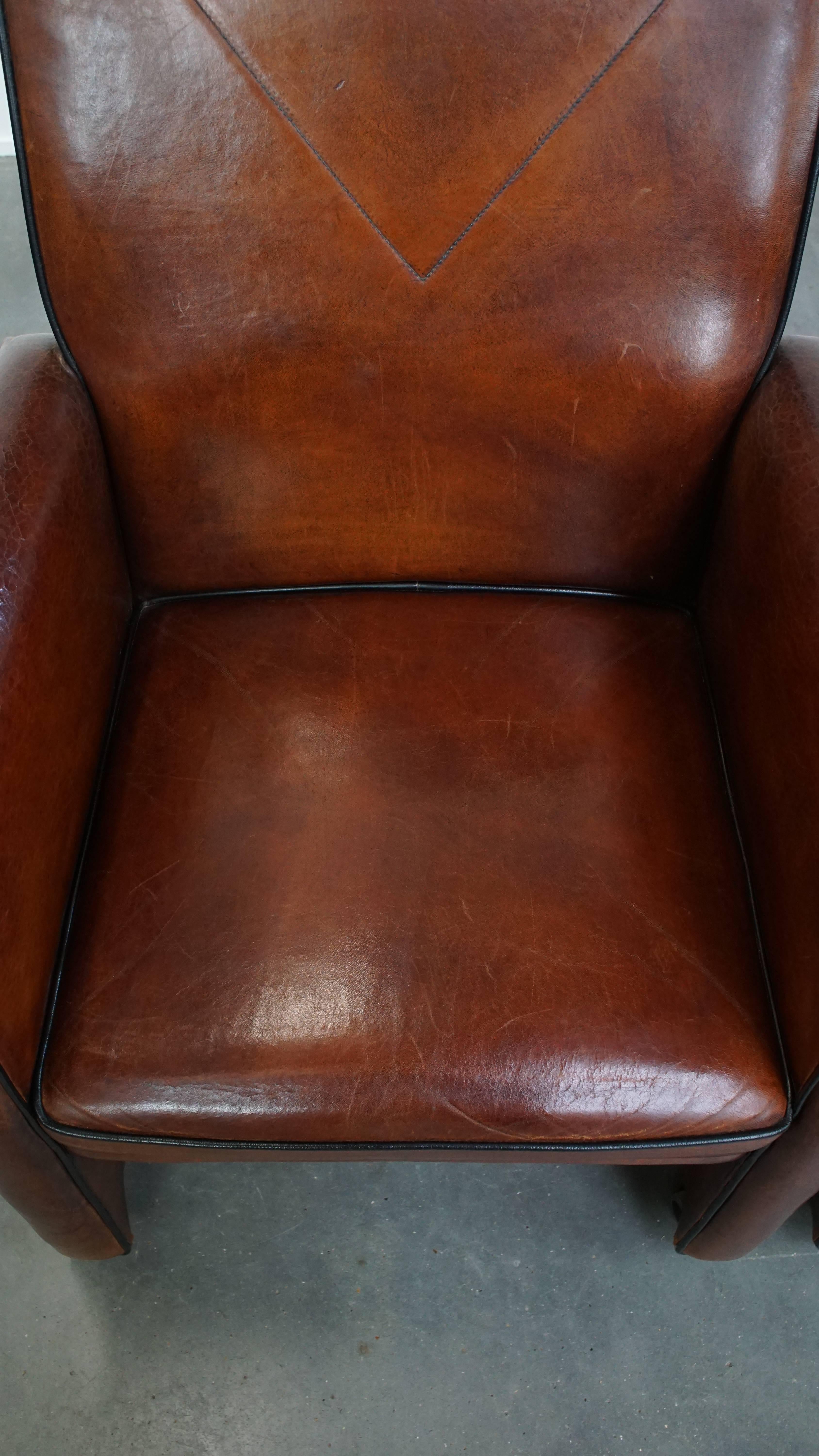 Vintage set of 6 sheepskin leather dining chairs on Wheels (21. Jahrhundert und zeitgenössisch) im Angebot