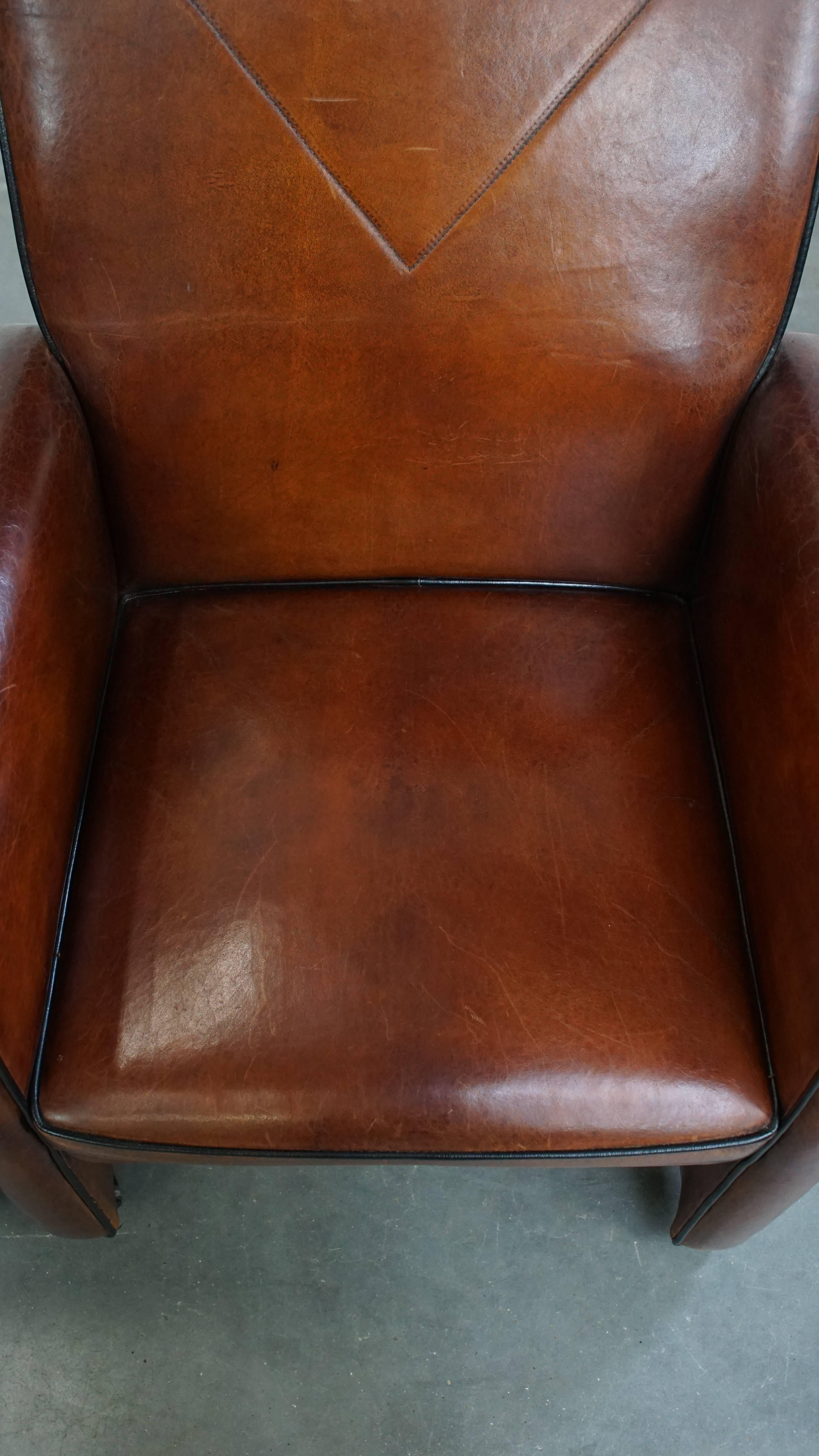 Vintage set of 6 sheepskin leather dining chairs on Wheels (Leder) im Angebot