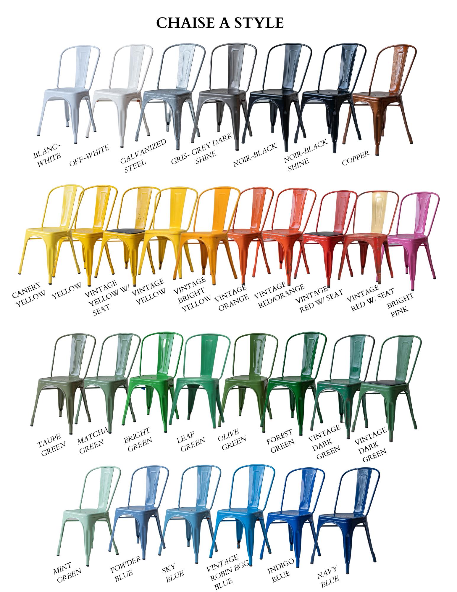 6er-Set gelbe Tolix-Stapel-Esszimmerstühle für Indoors oder Outdoor im Angebot 12