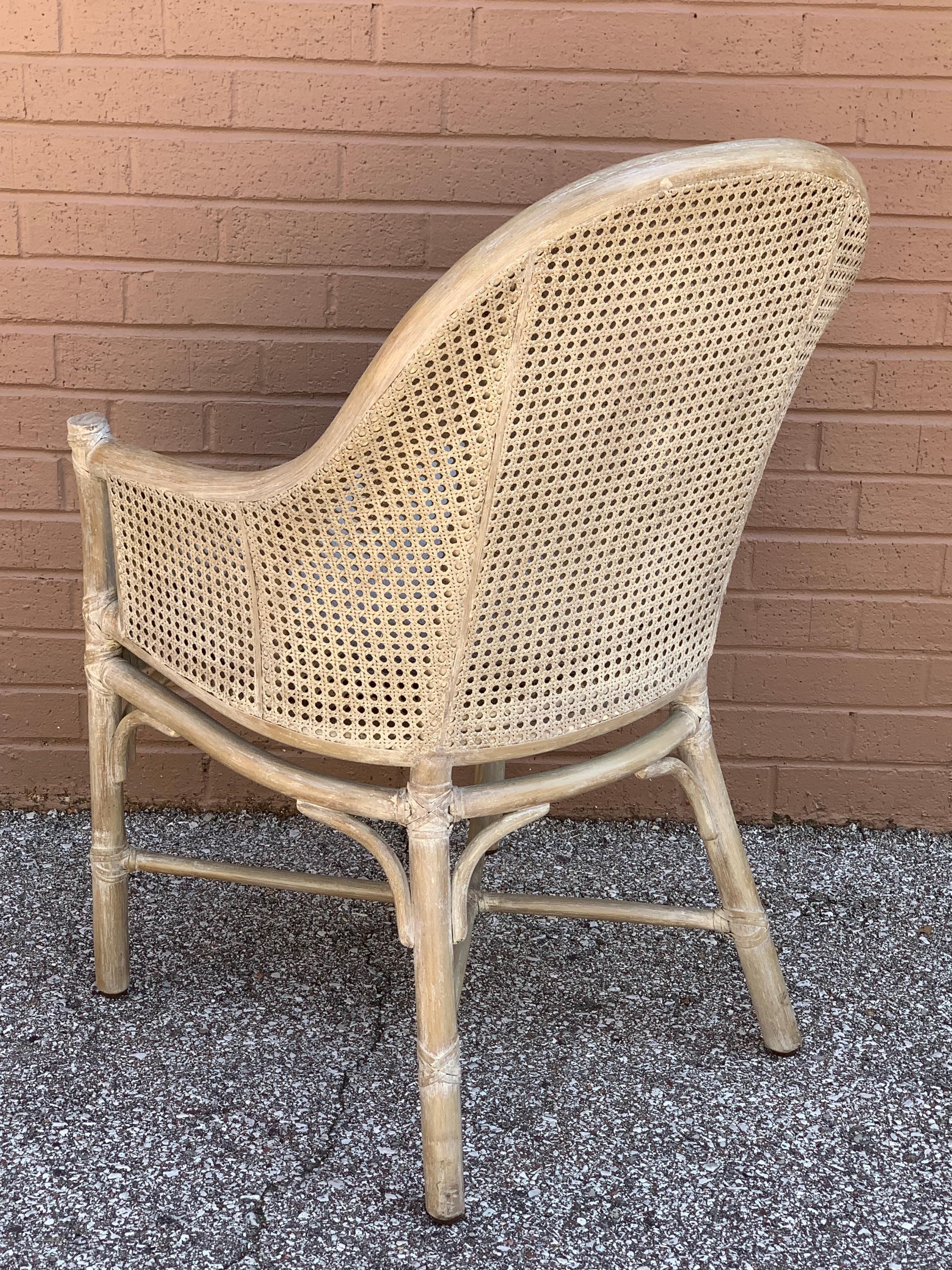 Vintage set of 6 Tropical Vibe McGuire Rattan & Cane Dining Chairs c. 1970s For Sale 2