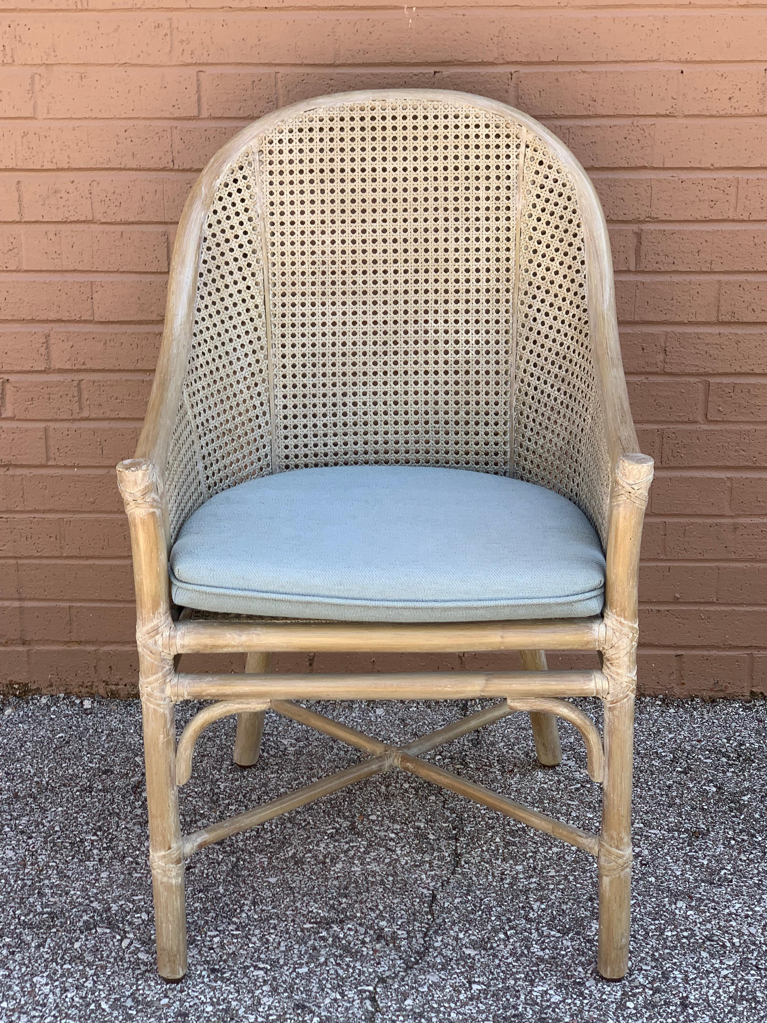 Philippine Vintage set of 6 Tropical Vibe McGuire Rattan & Cane Dining Chairs c. 1970s For Sale