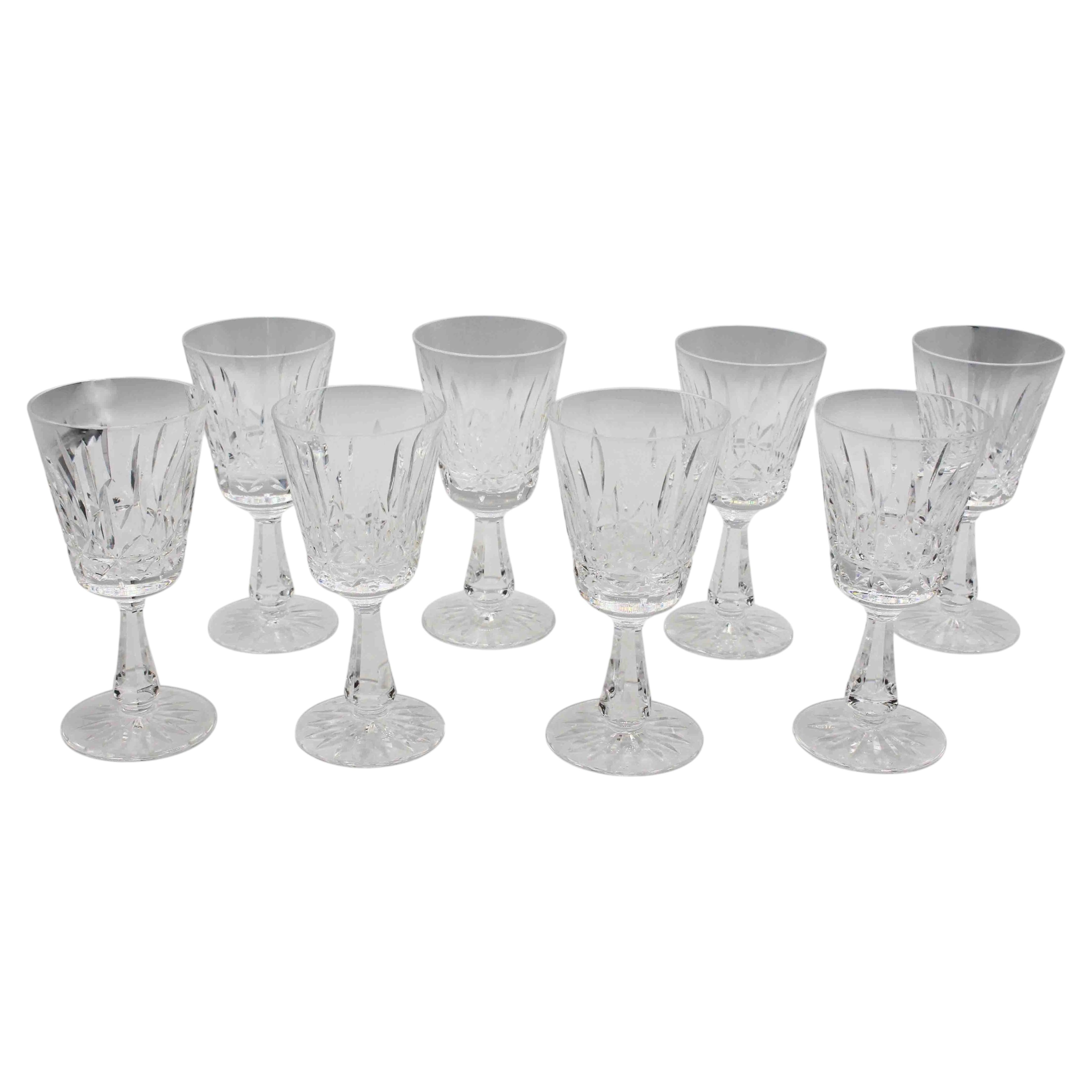 Pre-owned Waterford Crystal Vintage Set Of 8 Rosslare Claret Glasses By Waterford In Red