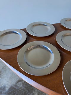 Vintage Set Of 8 Stainless Steel Chargers