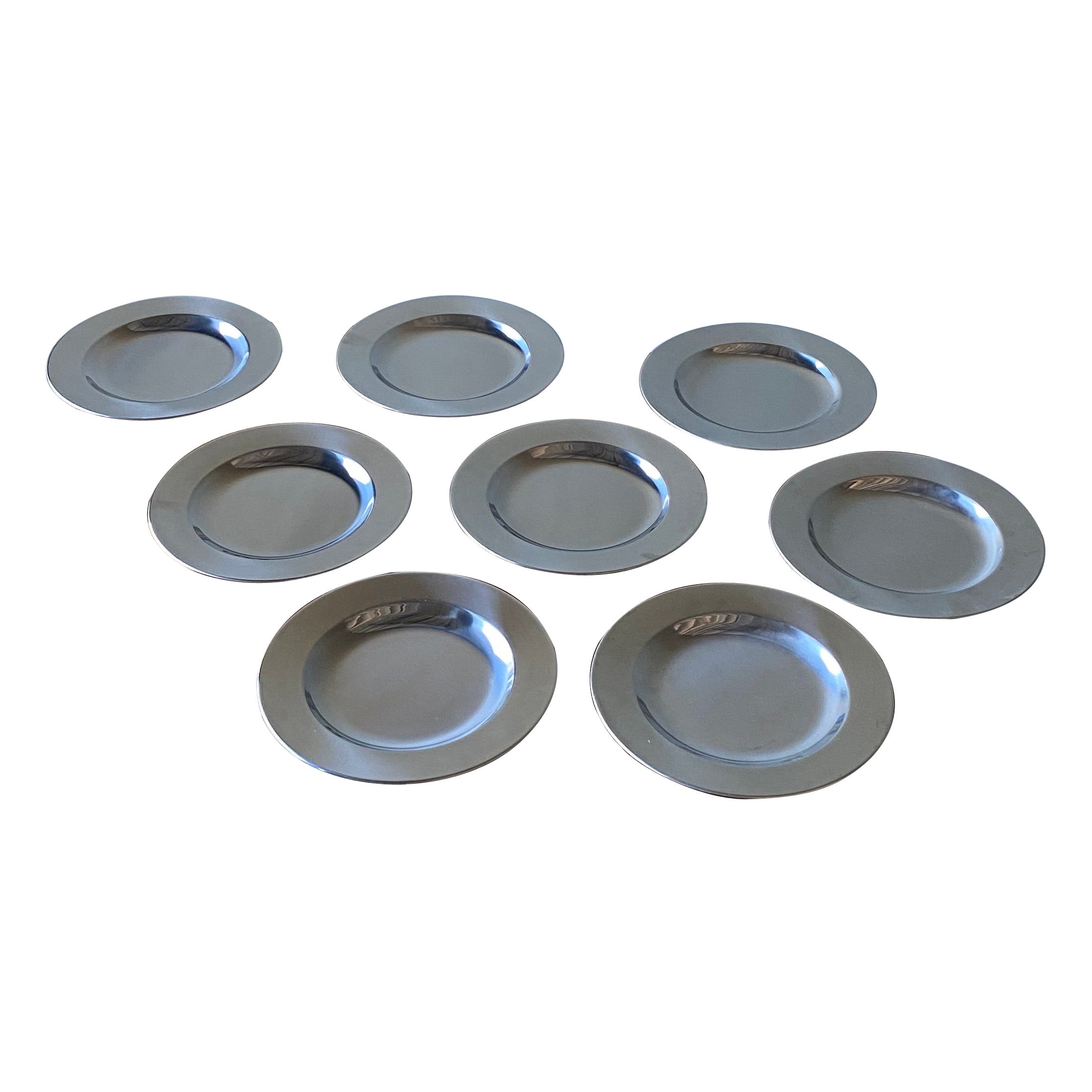Vintage Set von 8 Edelstahl-Ladegeräten