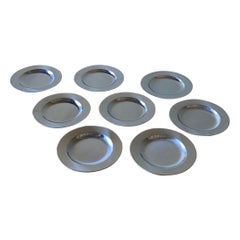 Vintage Set Of 8 Stainless Steel Chargers