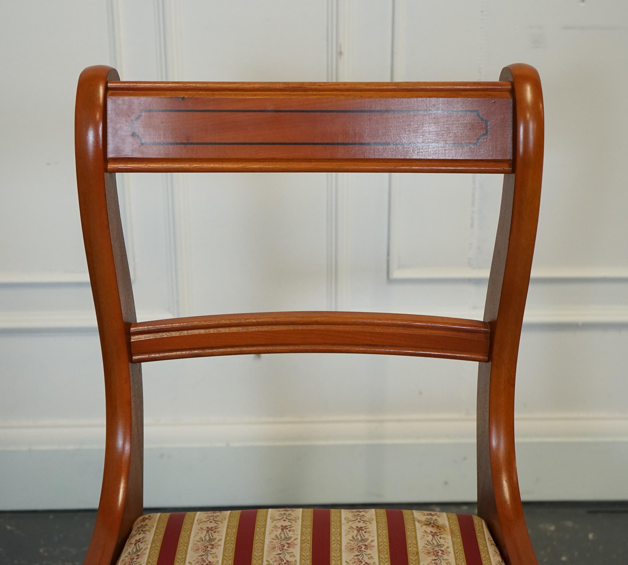 VINTAGE SET OF 8 YEW WOOD DINING CHAiRS J1 For Sale 2