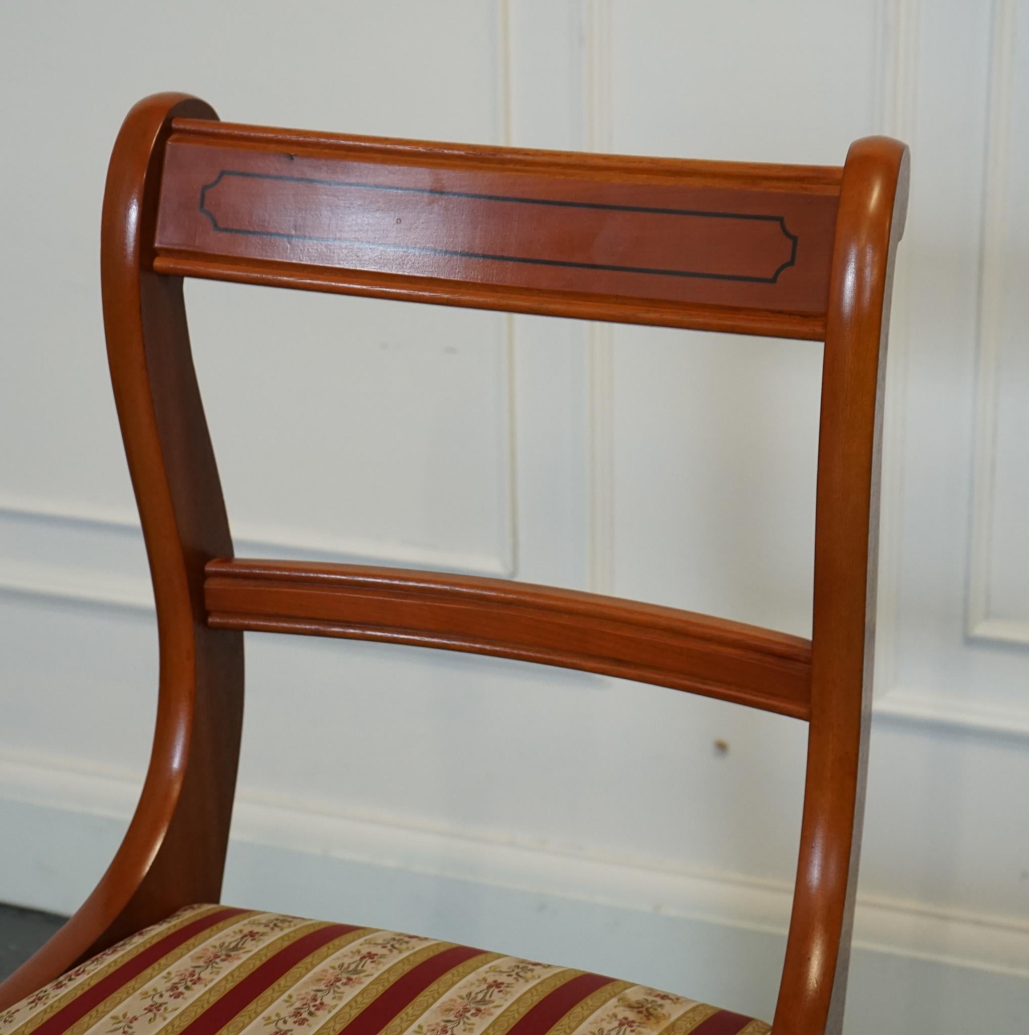 VINTAGE SET OF 8 YEW WOOD DINING CHAiRS J1 For Sale 3