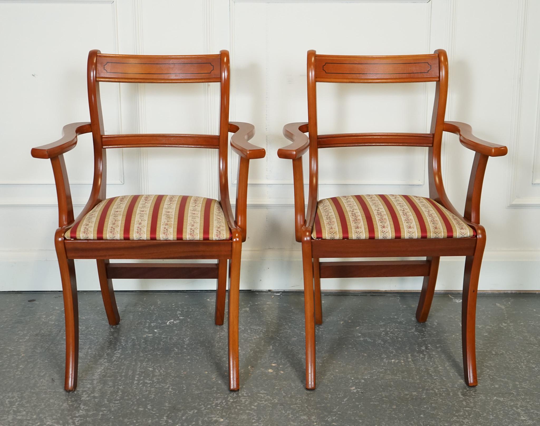 VINTAGE SET OF 8 YEW WOOD DINING CHAiRS J1 For Sale 5