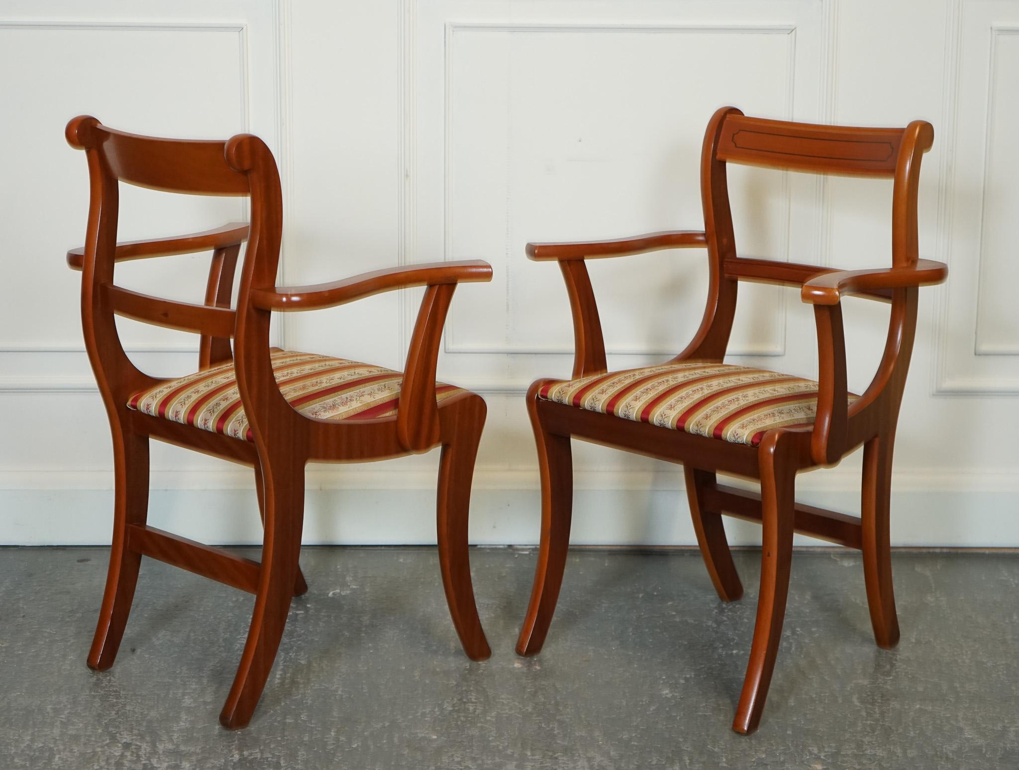 VINTAGE SET OF 8 YEW WOOD DINING CHAiRS J1 For Sale 7