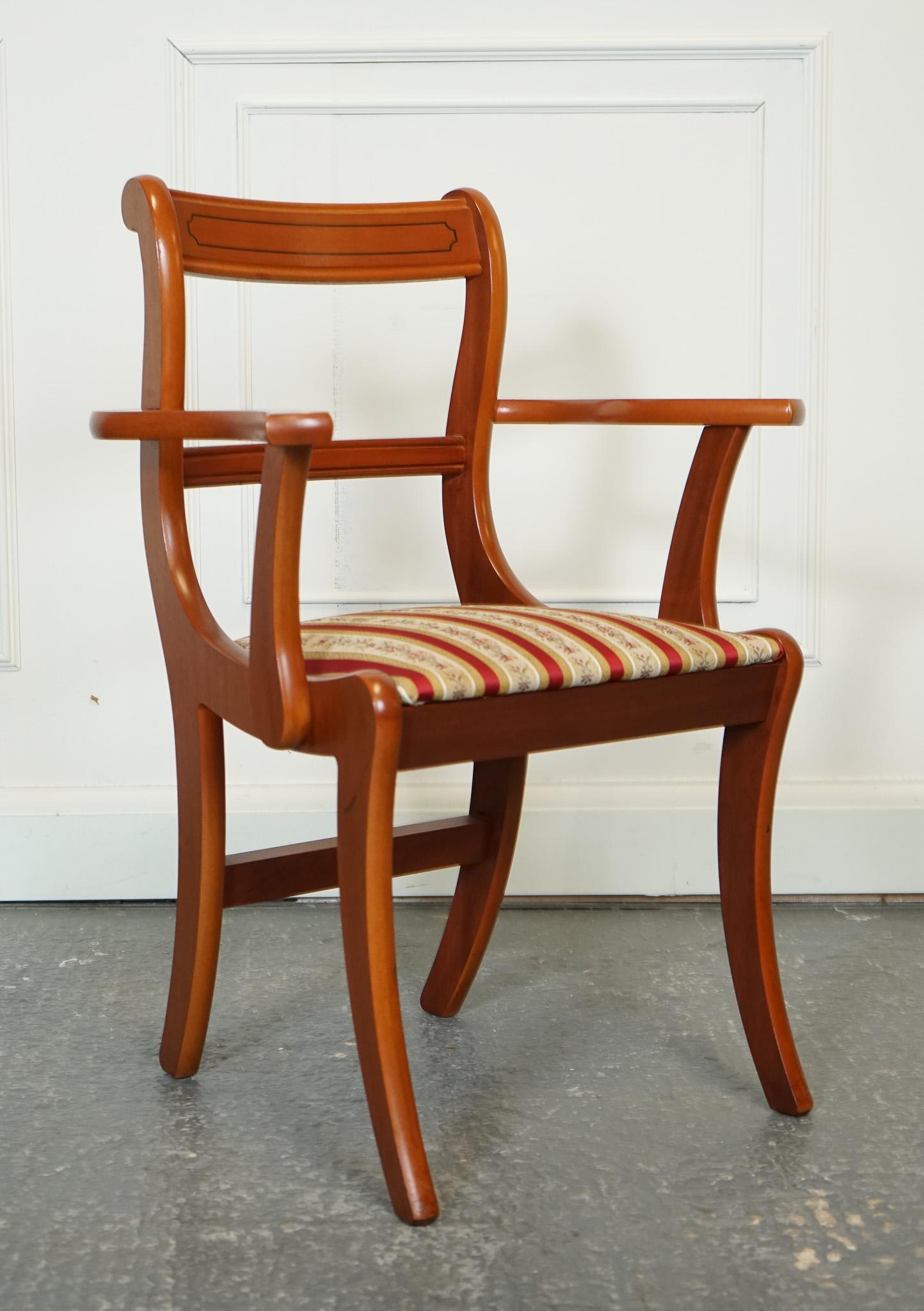 VINTAGE SET OF 8 YEW WOOD DINING CHAiRS J1 For Sale 8