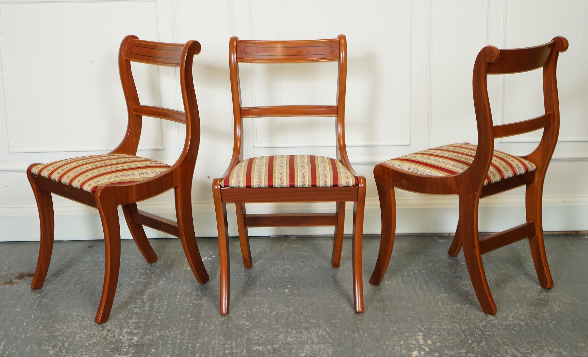 British VINTAGE SET OF 8 YEW WOOD DINING CHAiRS J1 For Sale