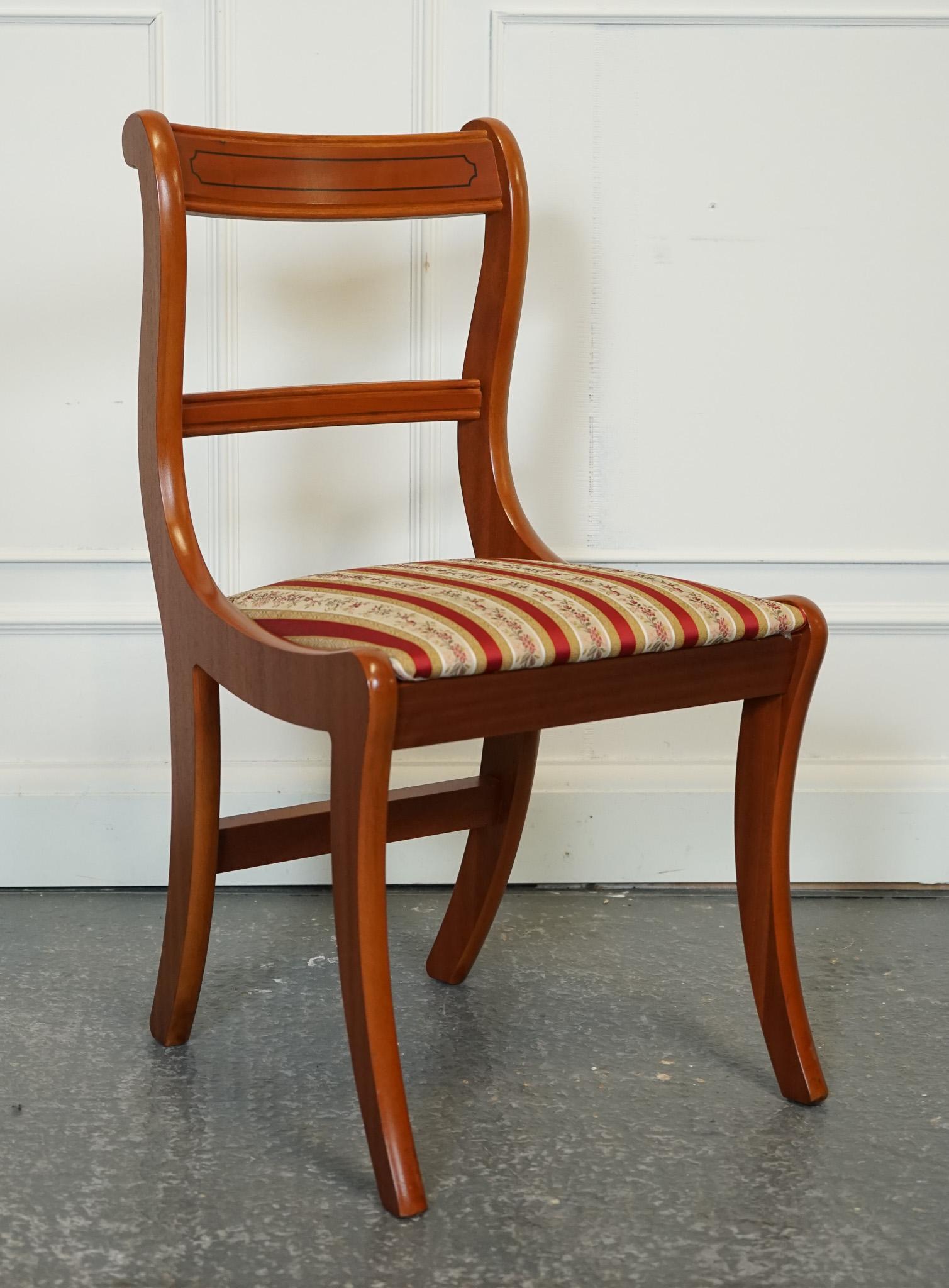 Hand-Crafted VINTAGE SET OF 8 YEW WOOD DINING CHAiRS J1 For Sale