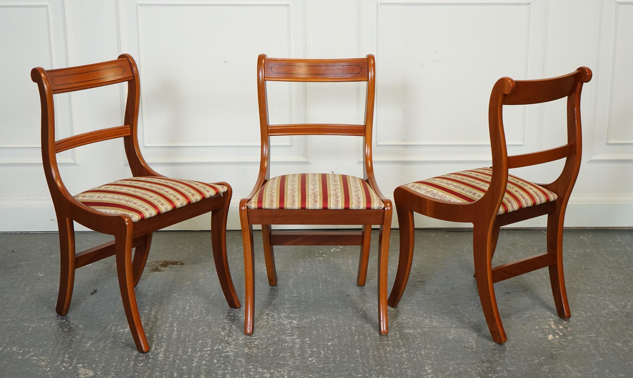 20th Century VINTAGE SET OF 8 YEW WOOD DINING CHAiRS J1 For Sale