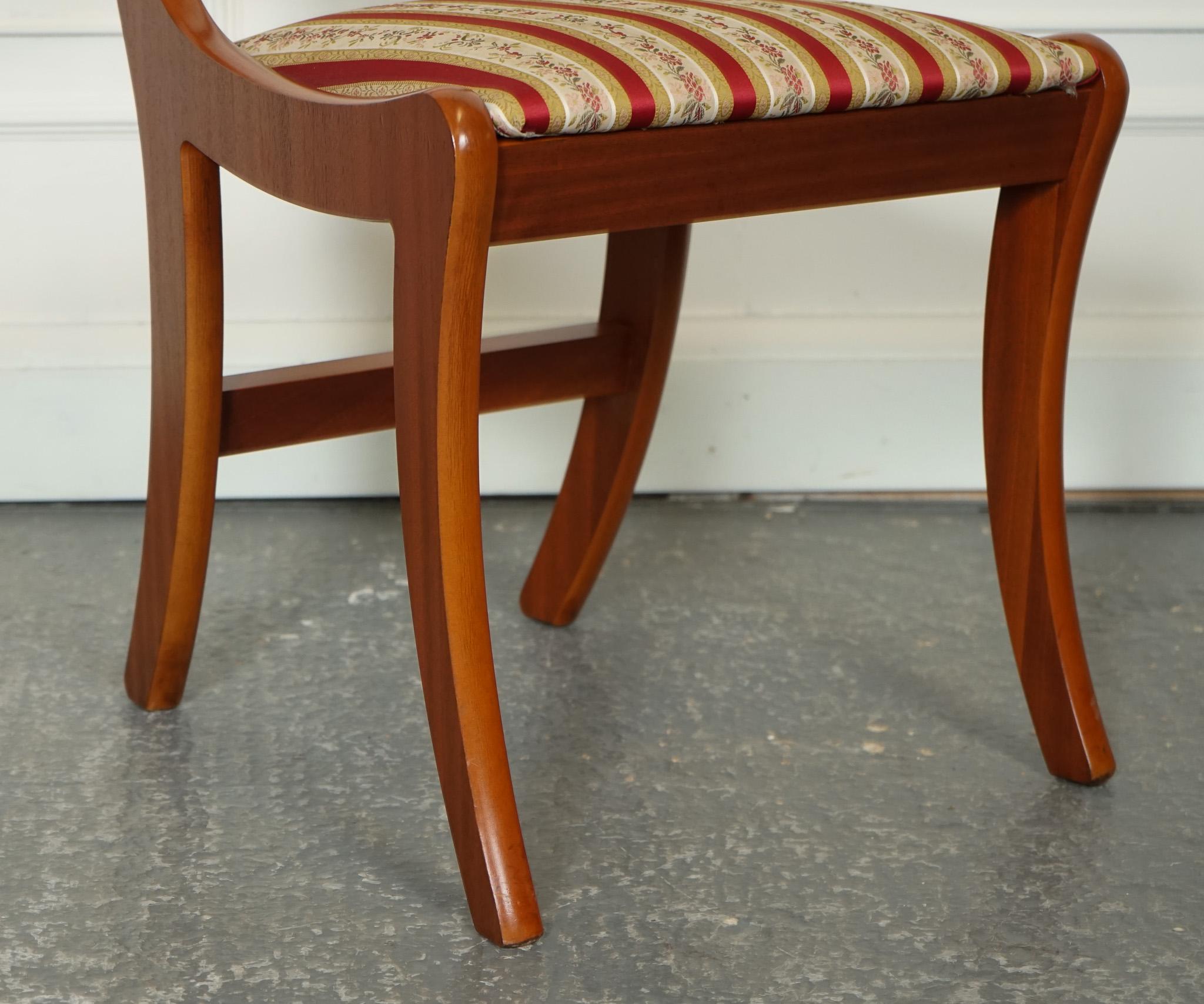 Yew VINTAGE SET OF 8 YEW WOOD DINING CHAiRS J1 For Sale
