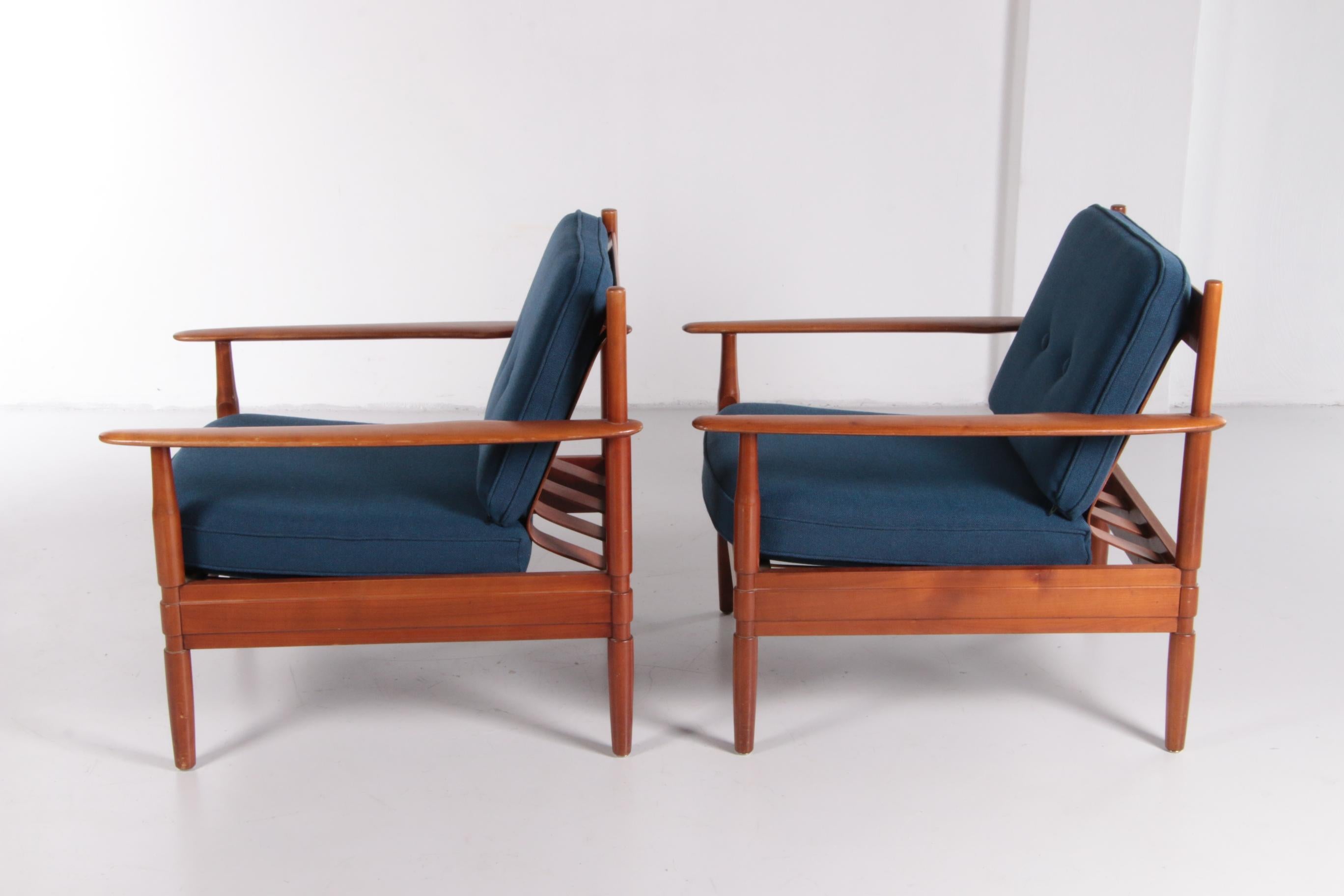 Mid-Century Modern Vintage Set of Armchairs Grete Jalk Made by France and Son, 1960 Denmark For Sale
