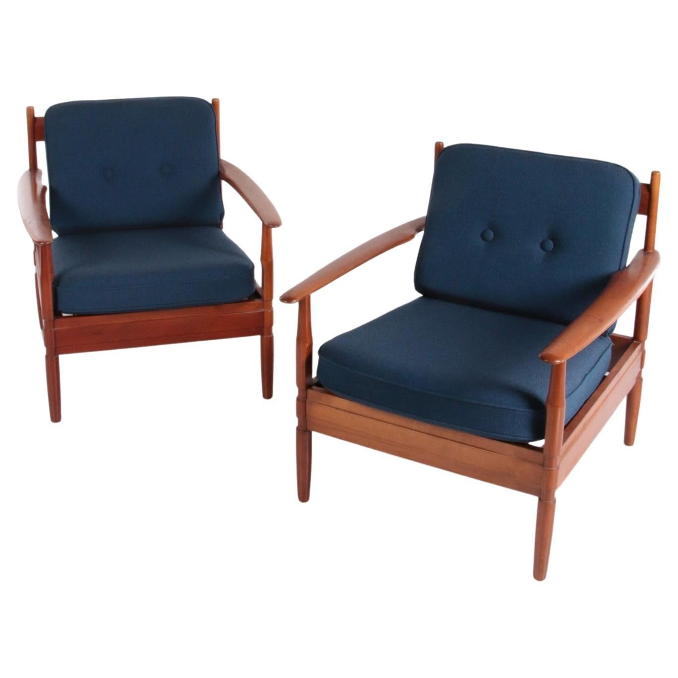 Vintage Set of Armchairs Grete Jalk Made by France and Son, 1960 Denmark For Sale