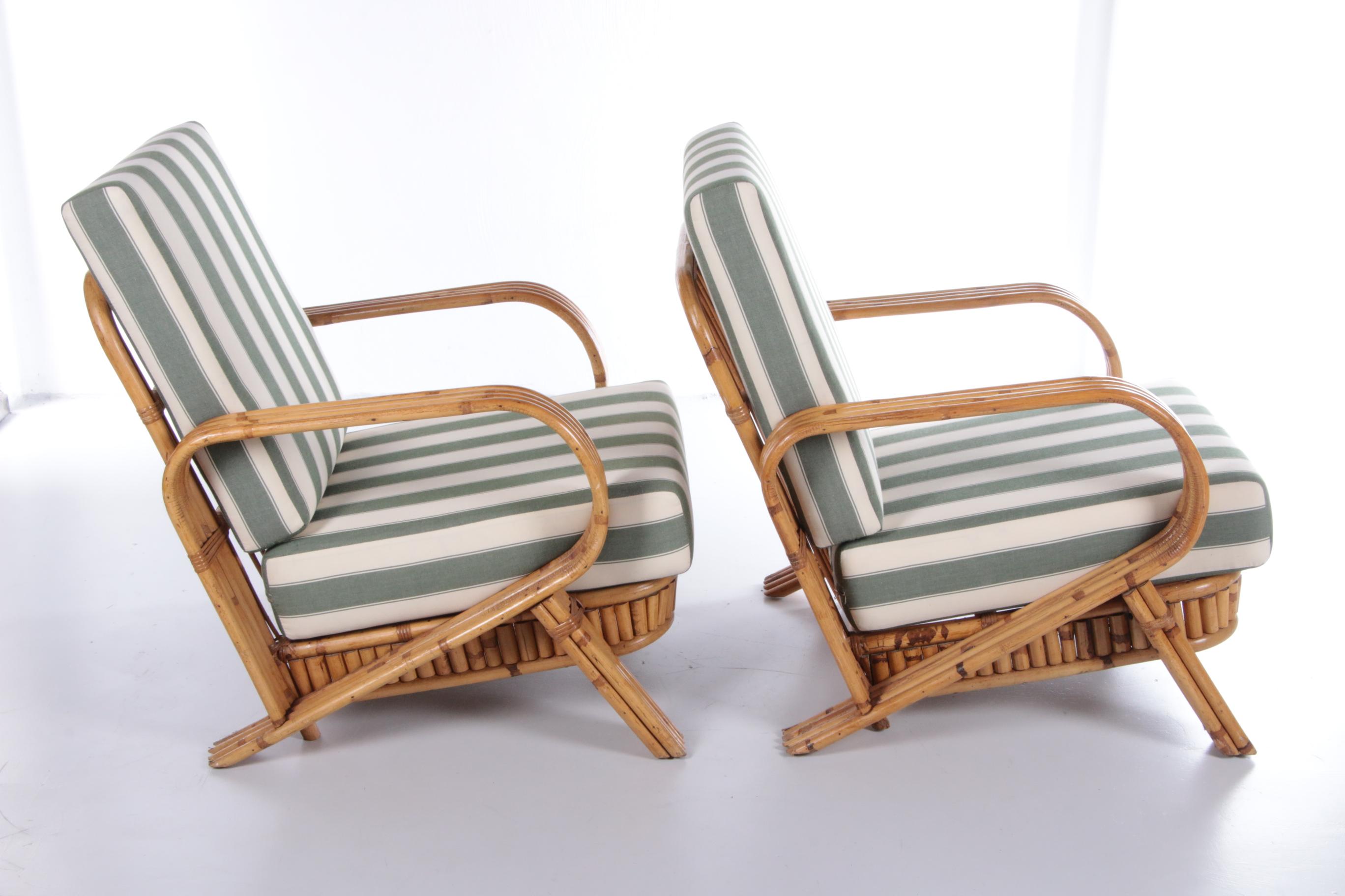 Vintage Set of Bamboo Lounge Armchairs by Paul Frankl, 1960s In Good Condition In Oostrum-Venray, NL