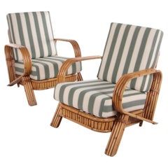 Vintage Set of Bamboo Lounge Armchairs by Paul Frankl, 1960s