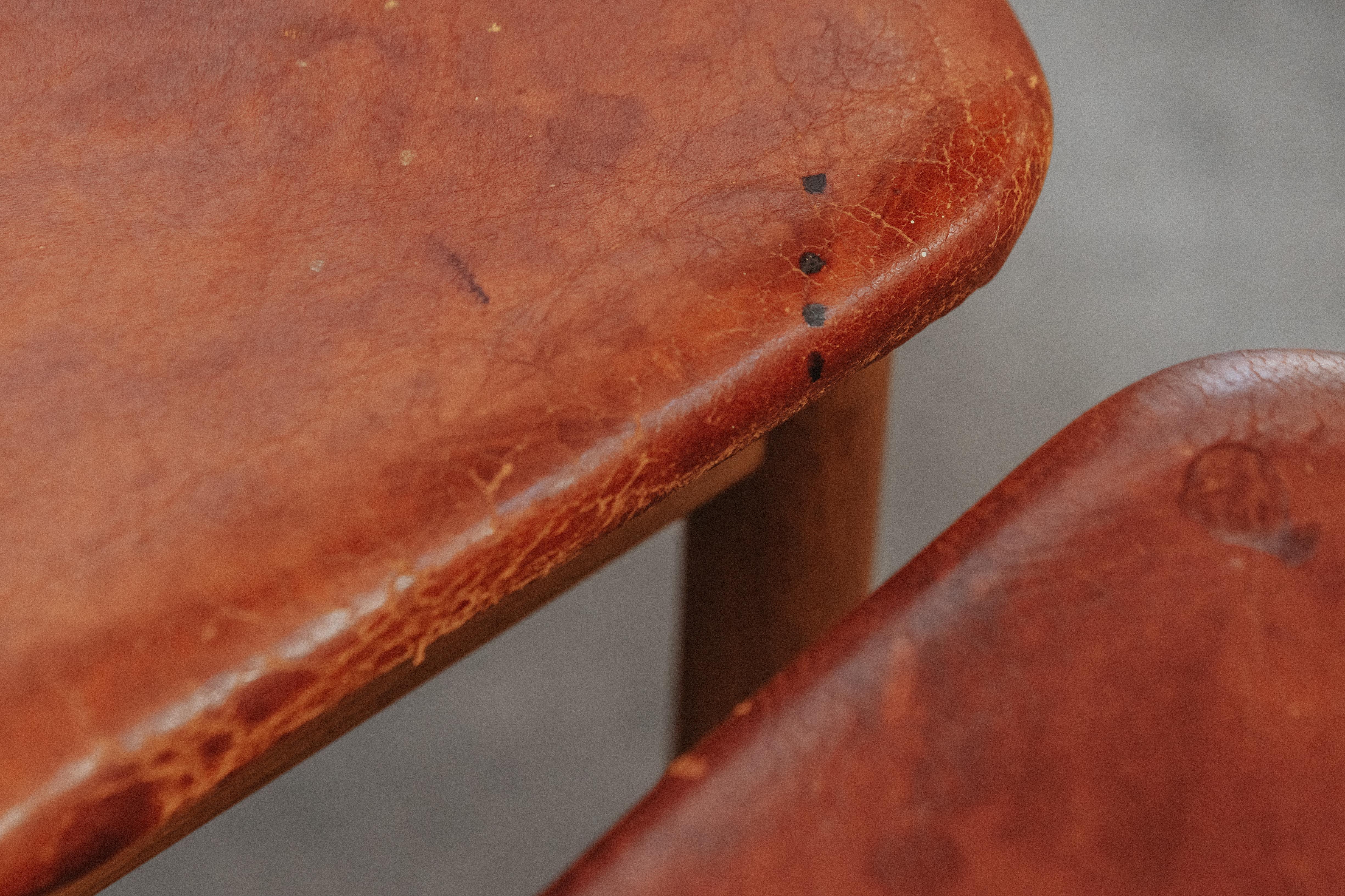 Leather Vintage Set Of Borge Mogensen Dining Chairs From Denmark, Circa 1970 For Sale