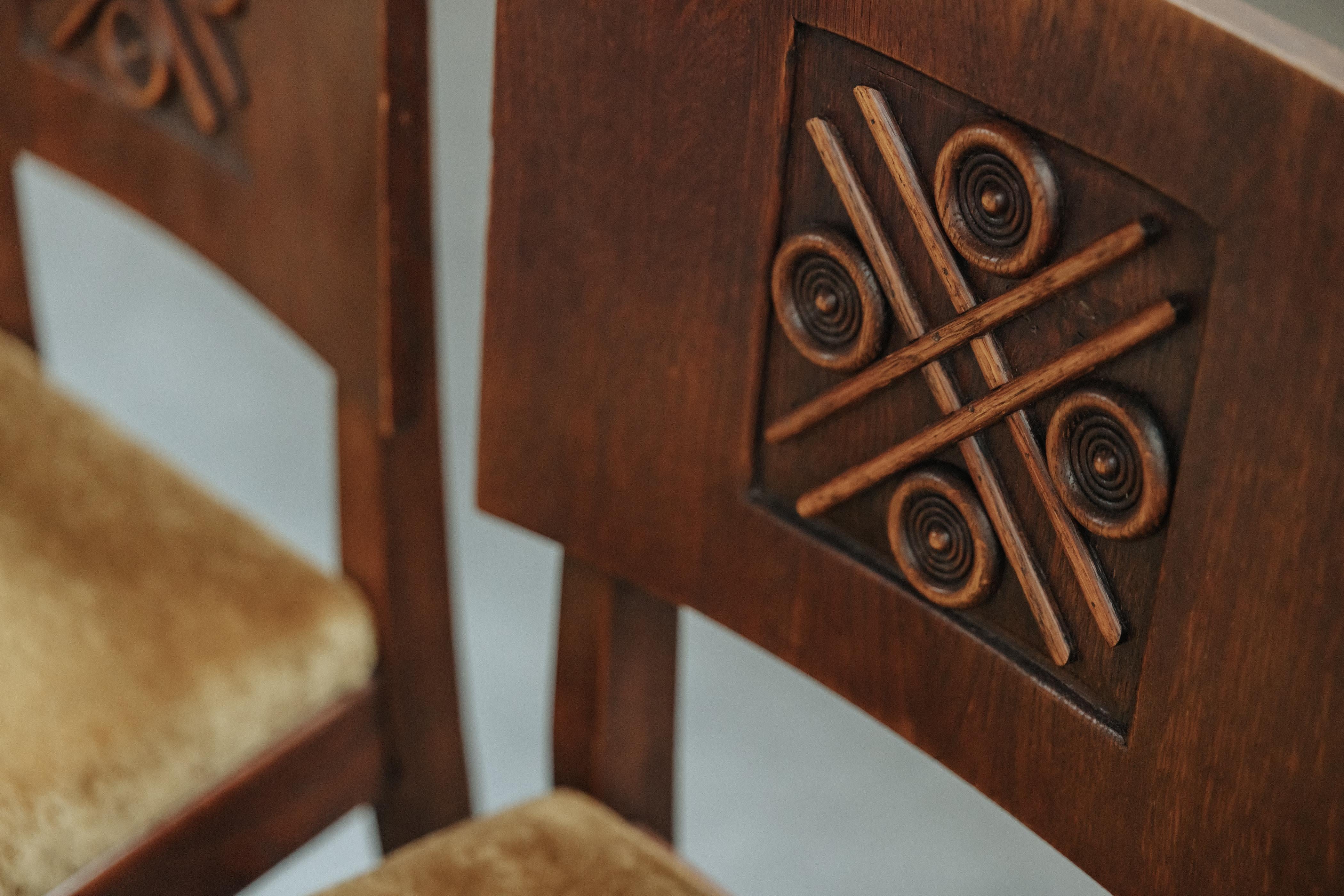 Vintage Set Of Charles Dudouyt Dining Chairs From France, Circa 1960 For Sale 2