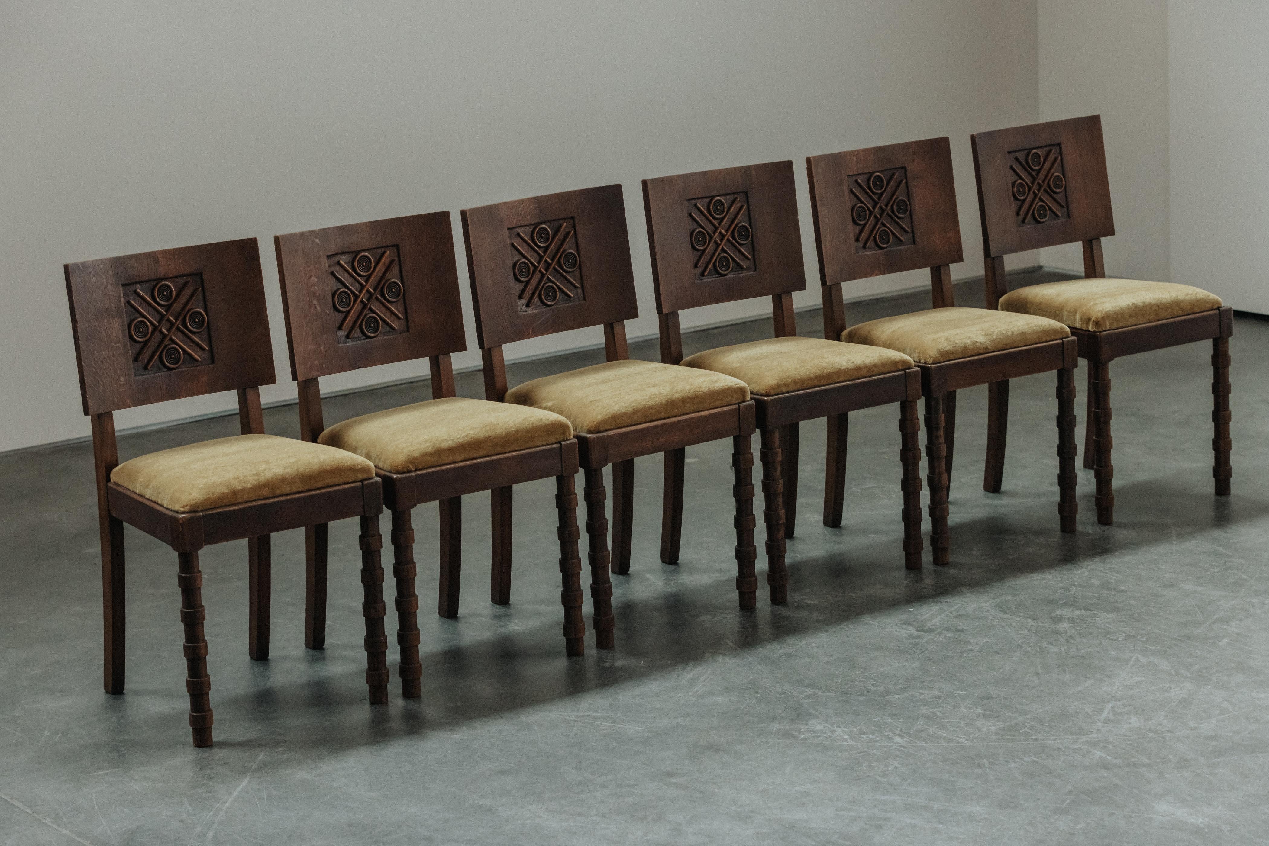Vintage Set Of Charles Dudouyt Dining Chairs From France, Circa 1960 For Sale