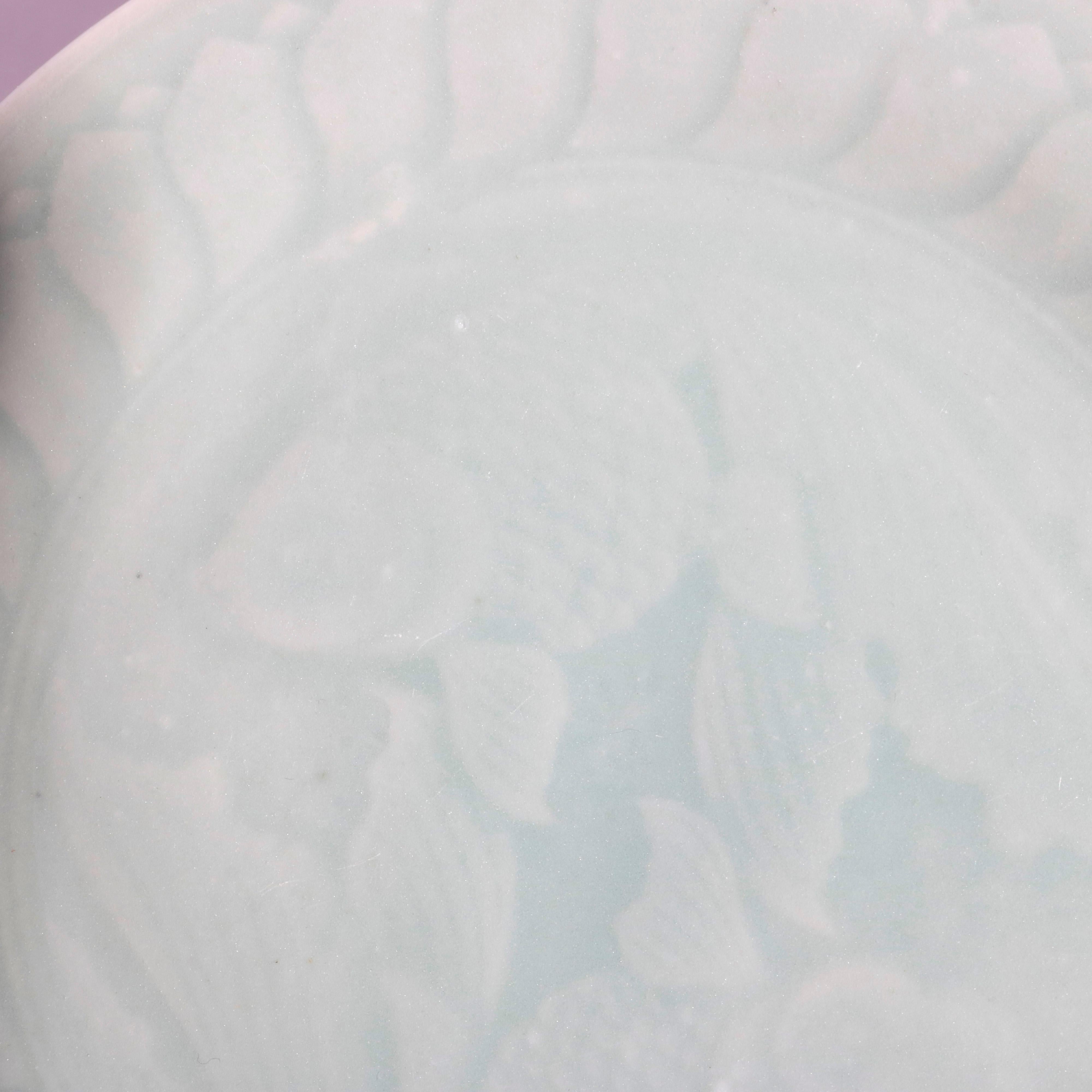 Vintage Set of Chinese Celedon Porcelain Koi Fish Dinnerware, 20th Century 4