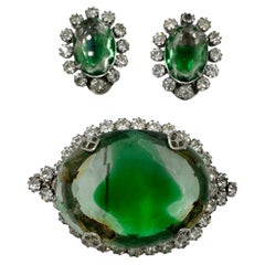 Vintage set of clips and brooch / pendant
