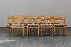 Vintage Set Of Eight Borge Mogensen Dining Chairs From Denmark, Circa 1970