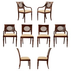 Vintage Satz von acht British Colonial Stil Esszimmerstühle von Baker