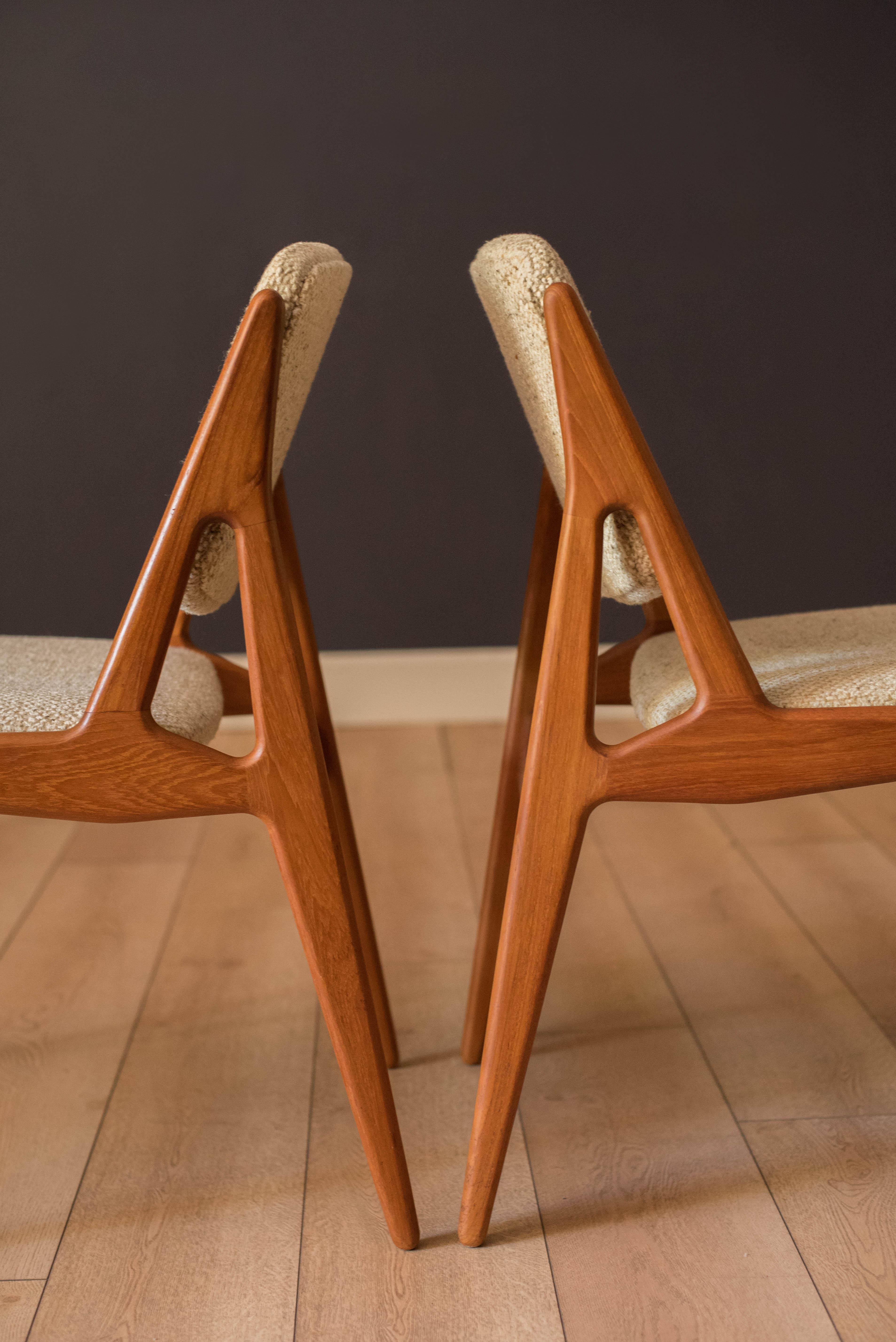 Vintage Set of Eight Danish Ella Teak Tilt Back Dining Chairs by Arne Vodder For Sale 4