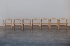 Vintage Set Of Eight Hans J. Wegner Armchairs, Model PP-201, Denmark Circa 1969