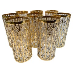 Ensemble vintage de huit verres Imperial Glass Tabique de Oro