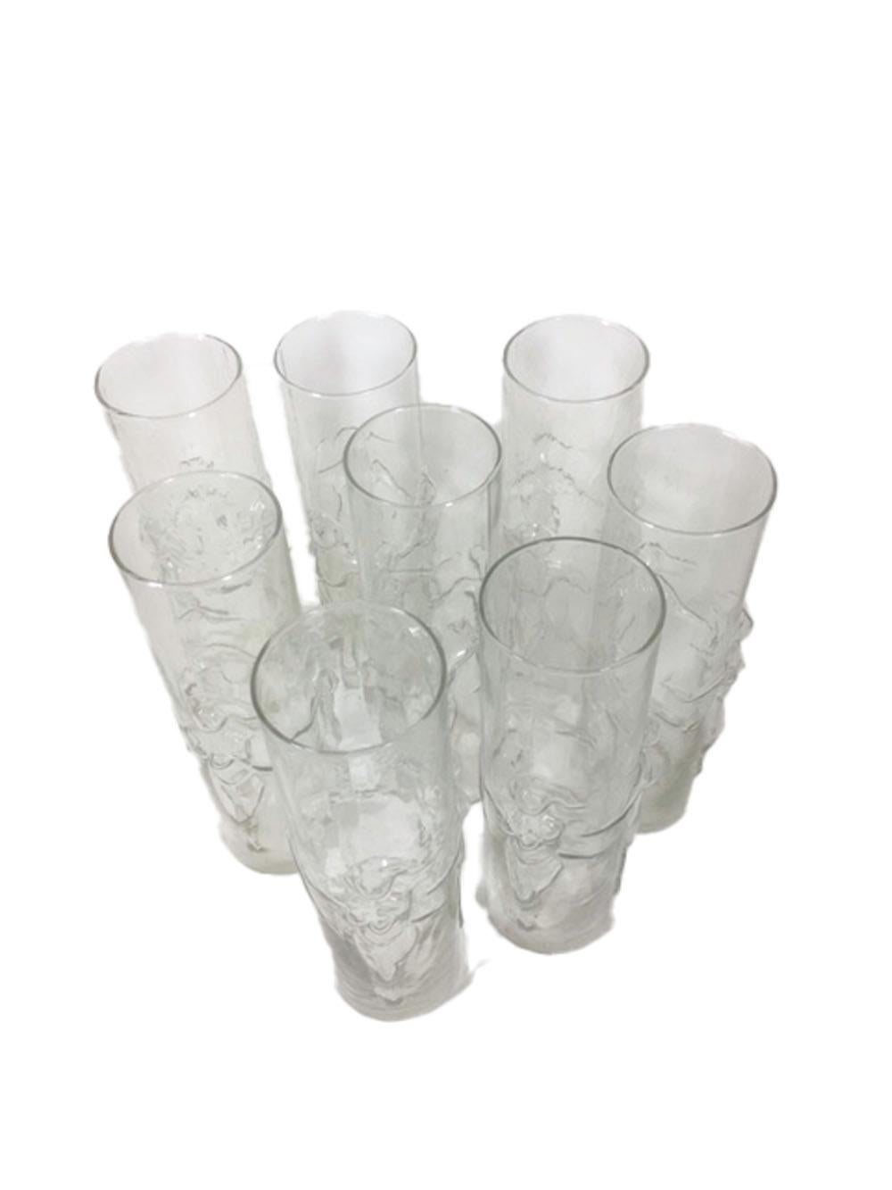 Vintage Set of Eight Libbey Molded Glass 