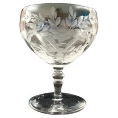 Used Set of Eight Wheel Cut Crystal Champagne Coupes - Circa 1930's