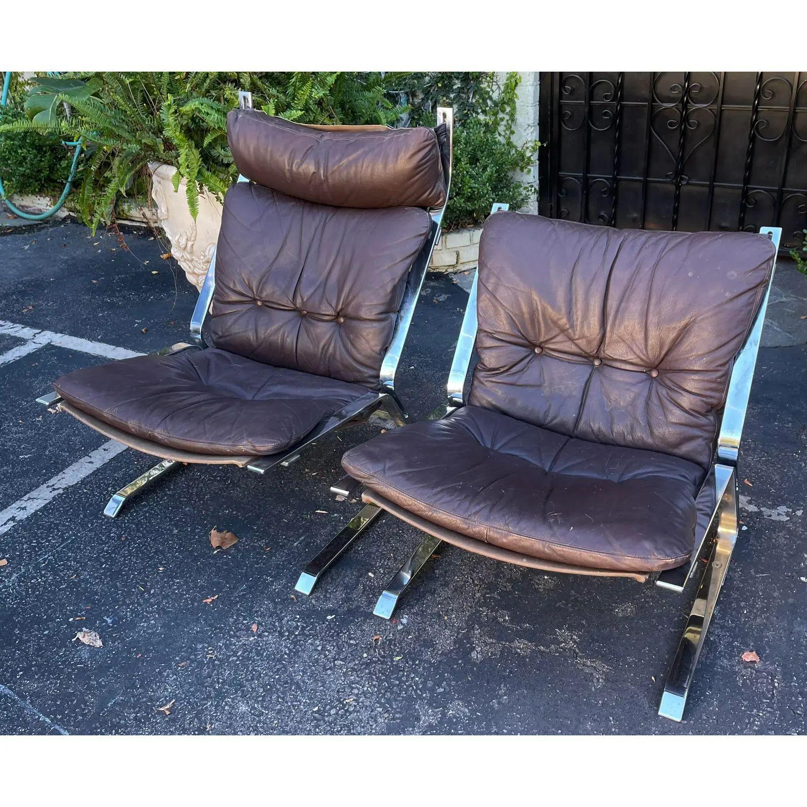 Conjunto vintage de sillones y otomanas 