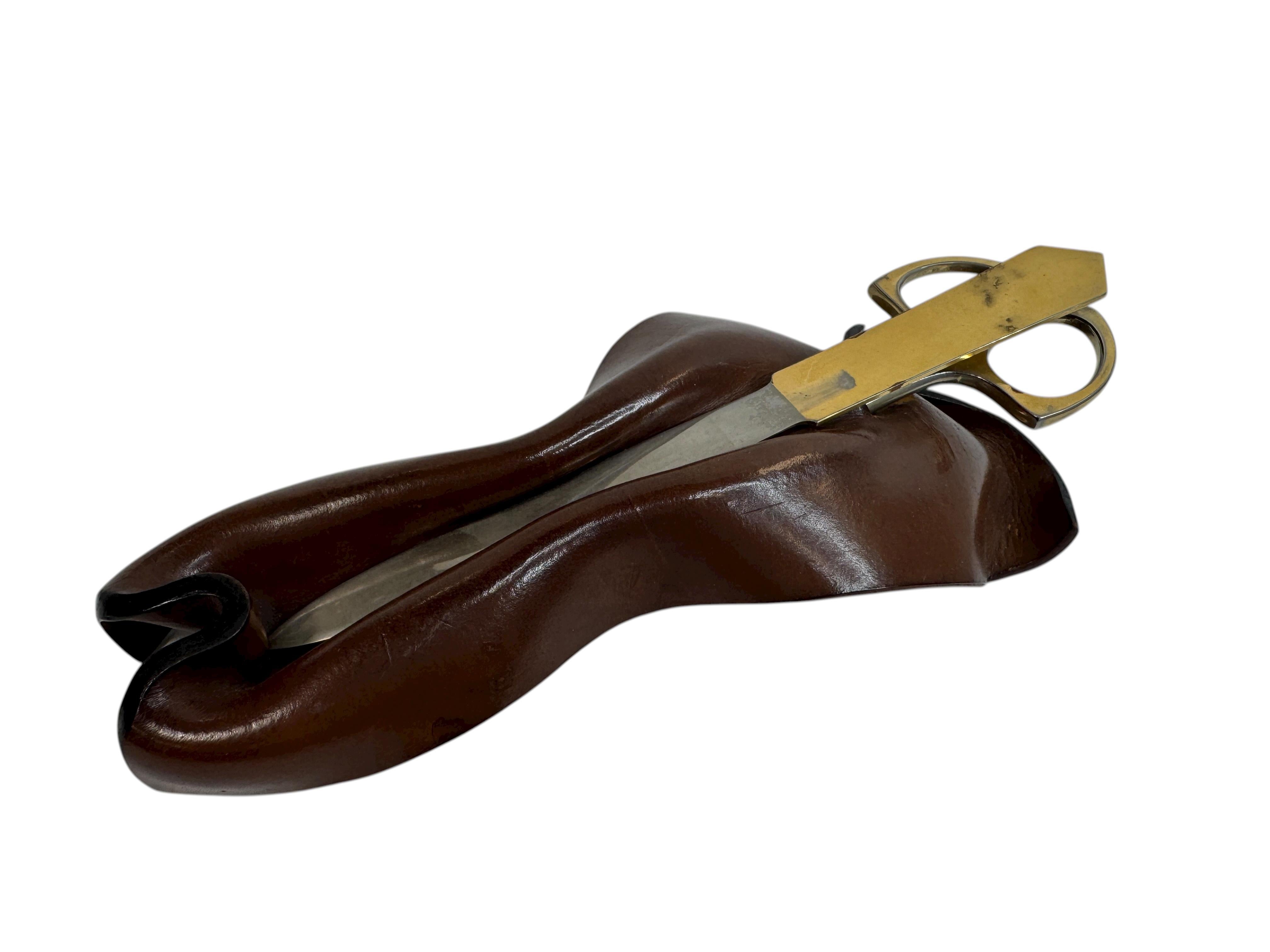 Vintage Set von Fife Leder Schreibtisch Zubehör, Mitte des 20. Jahrhunderts Italien 1950er Jahre im Angebot 3