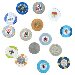 Vintage Set of Fifteen Las Vegas $1 Poker Chips