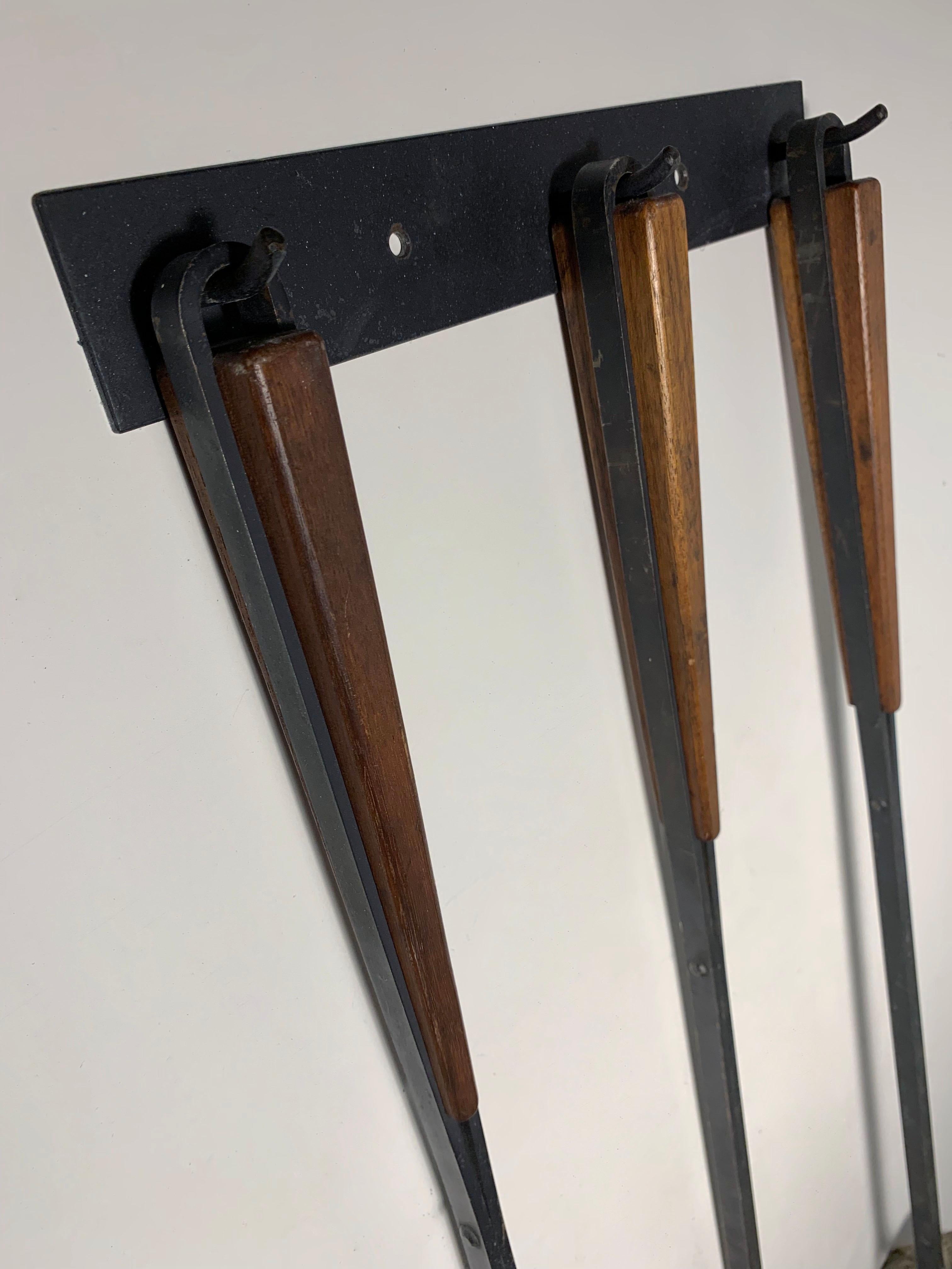 American Vintage Set of Fireplace Wall Hanging Tools For Sale