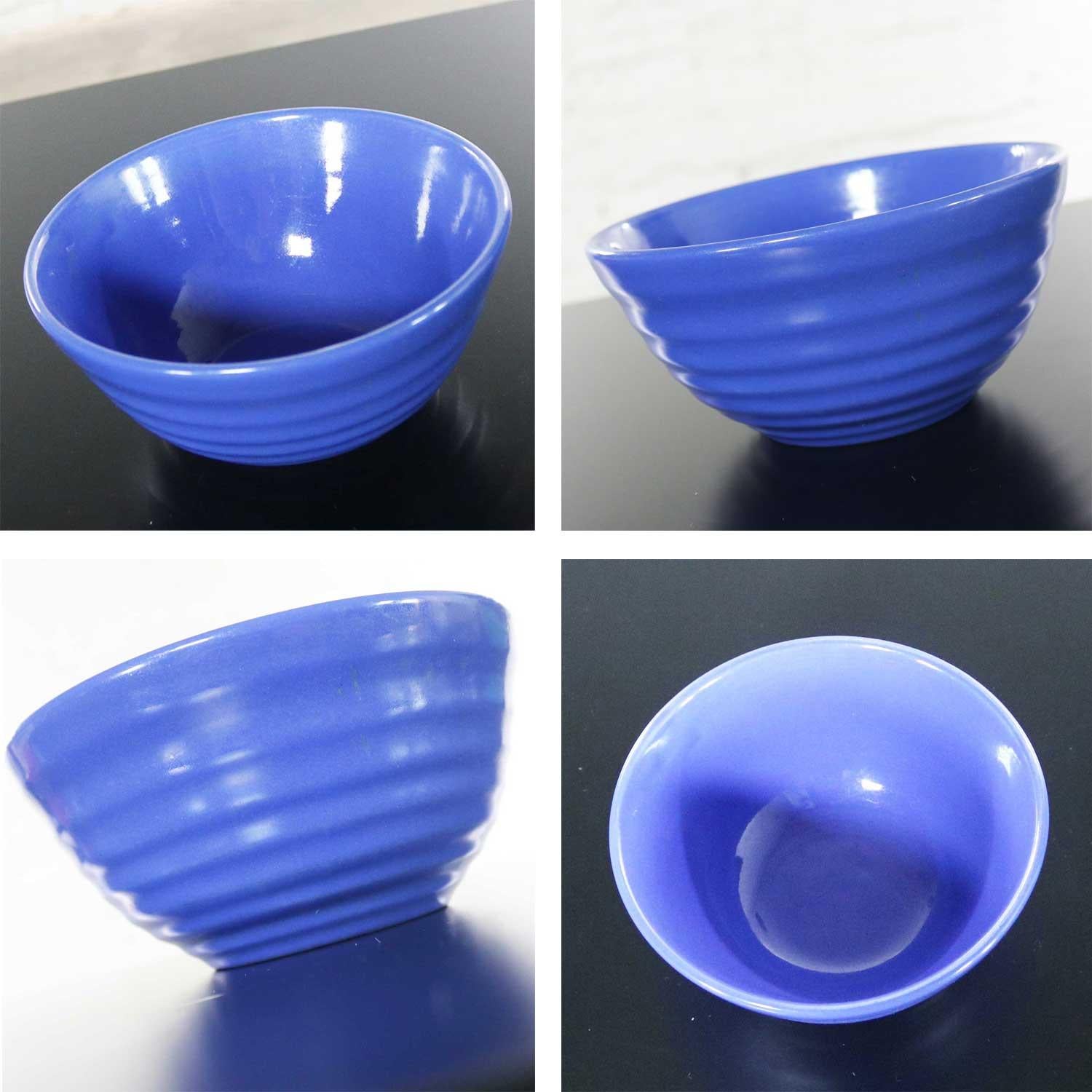 Ceramic Vintage Set of Five Bauer Multi-Color Ringware Nesting Mixing Bowls