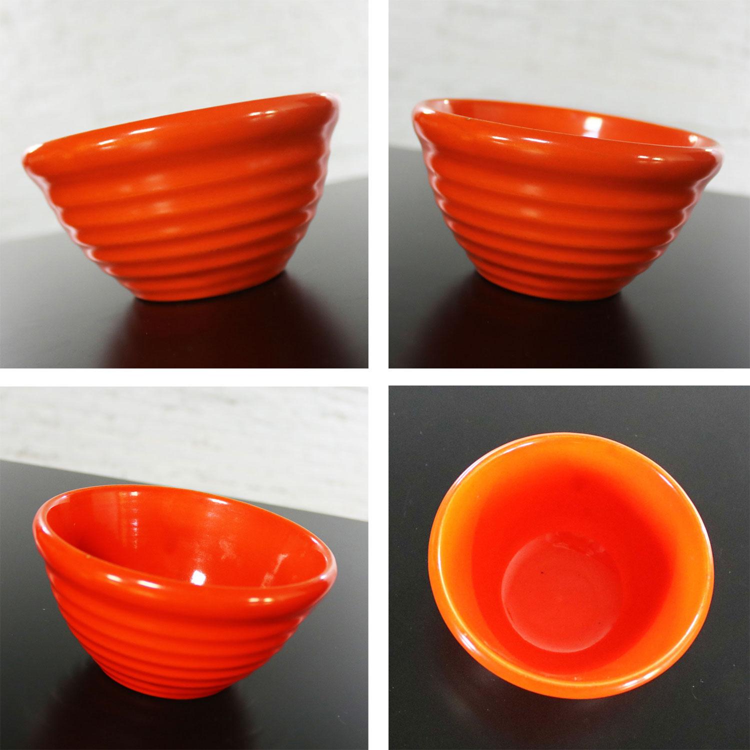 Vintage Set of Five Bauer Multi-Color Ringware Nesting Mixing Bowls 1