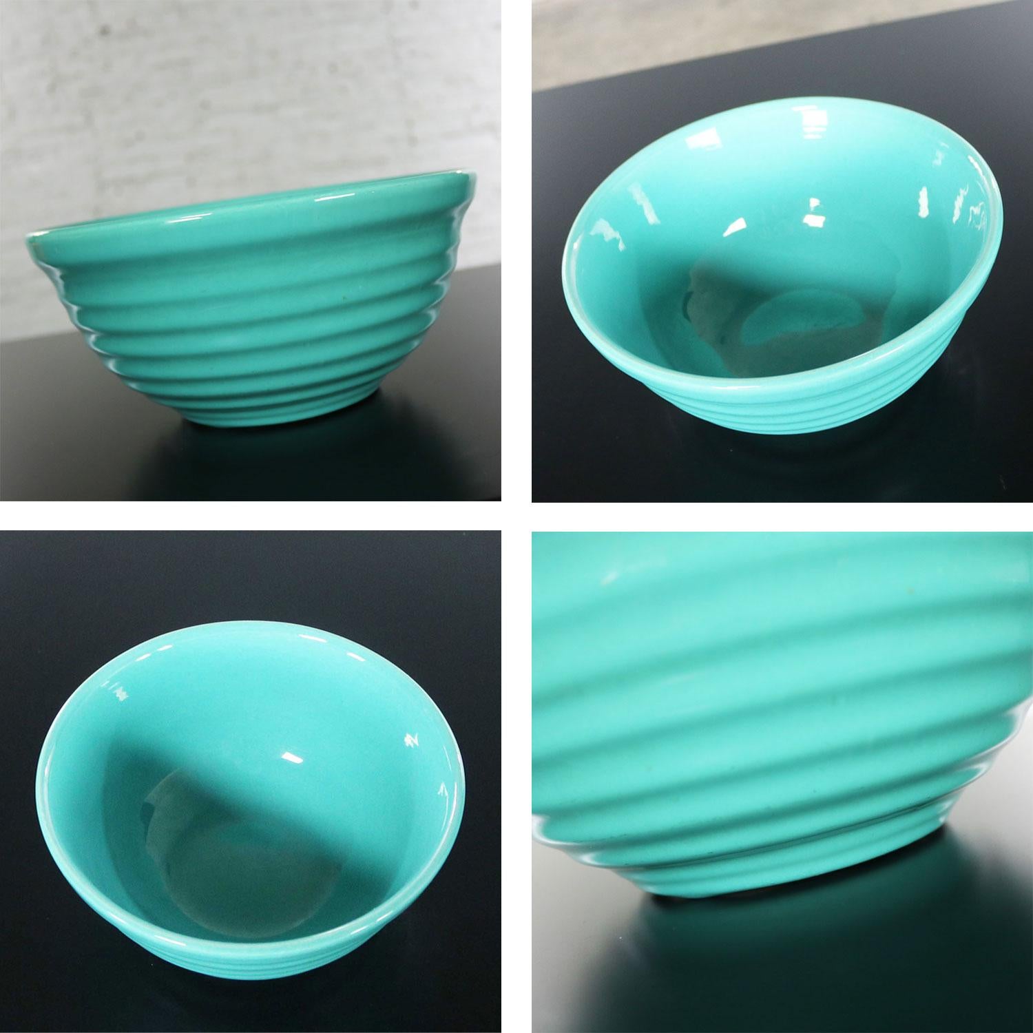 Vintage Set of Five Bauer Multi-Color Ringware Nesting Mixing Bowls 3