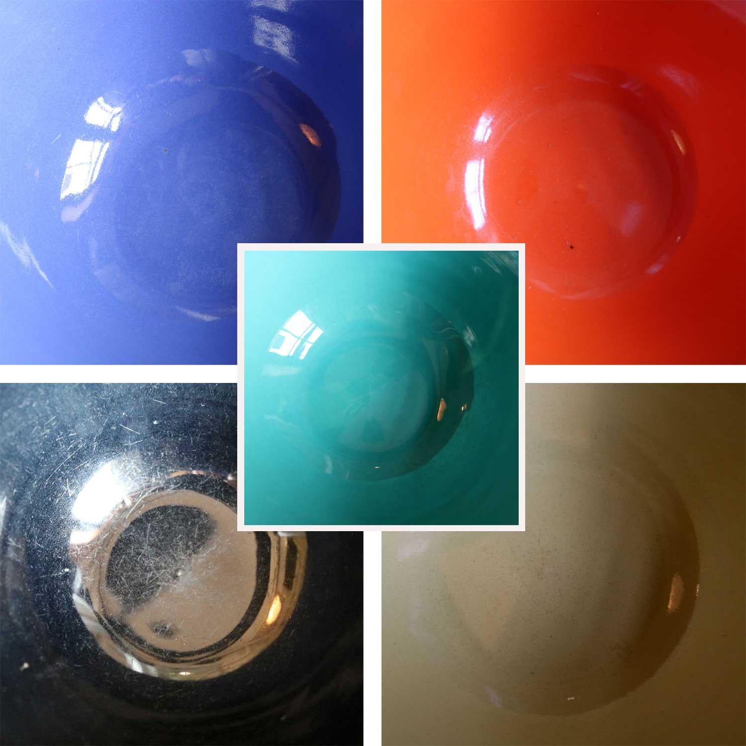 Vintage Set of Five Bauer Multi-Color Ringware Nesting Mixing Bowls 4