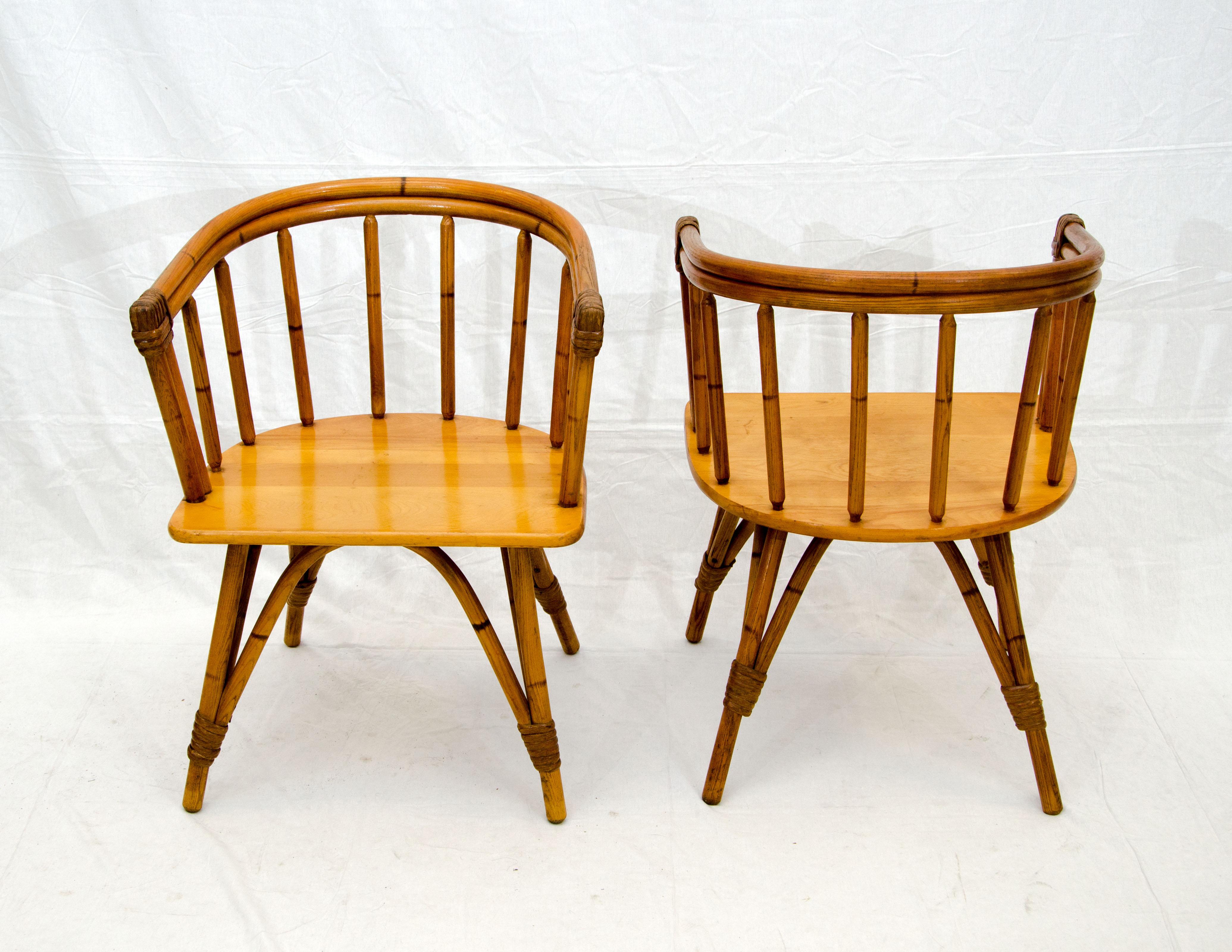 Mid-Century Modern Vintage Set of Five Captains Chairs, Heywood Wakefield 