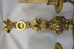 Vintage Set of Four '2 Pair' French Doré Bronze Candelabra Sconces