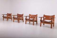 Vintage Set of Four, Børge Mogensen Spanish Chairs for Frederica Model 2226