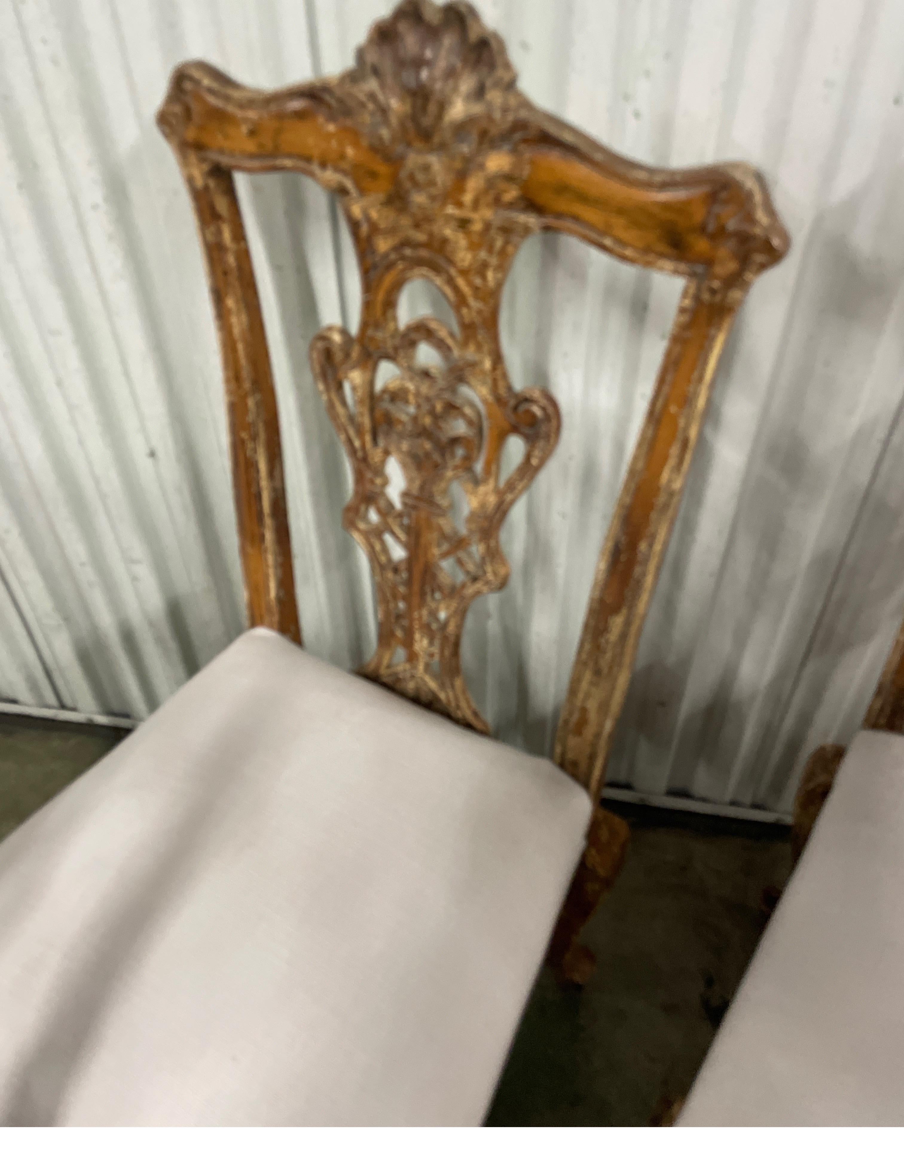 Vintage set of Four Chippendale Style Ball & Claw Foot Side Chairs In Good Condition For Sale In West Palm Beach, FL