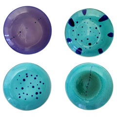 Vintage Set of Four Earthenware Vide-Poche / Decorative Plates by Albisola