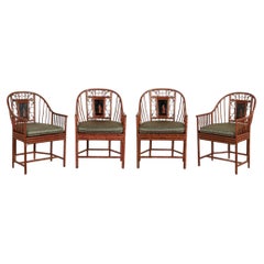 Vintage Set of Four Faux Bamboo Brighton Pavillion Style Chairs